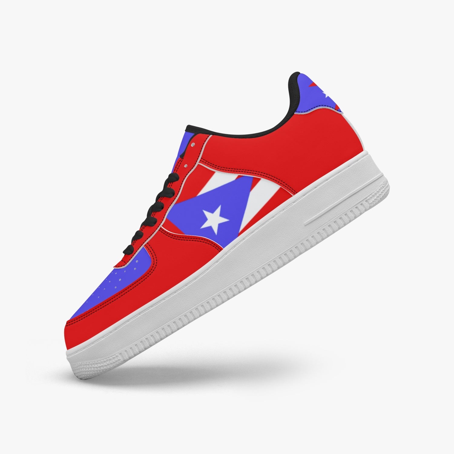 Gface PRIDE PUERTO RICO Unisex Red AF1 Leather Sports Sneakers