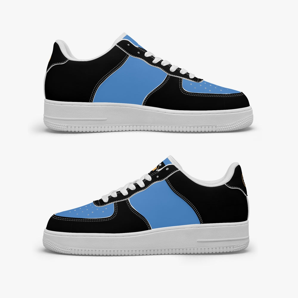 GFACE AF1 Unisex BLUE//BLACK Low-Top Leather Sports Sneakers