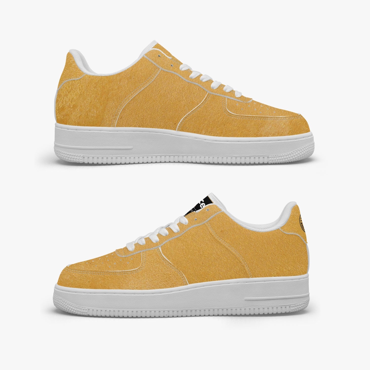 Gface AF1 Unisex Gold Low-Top Leather Sports Sneakers