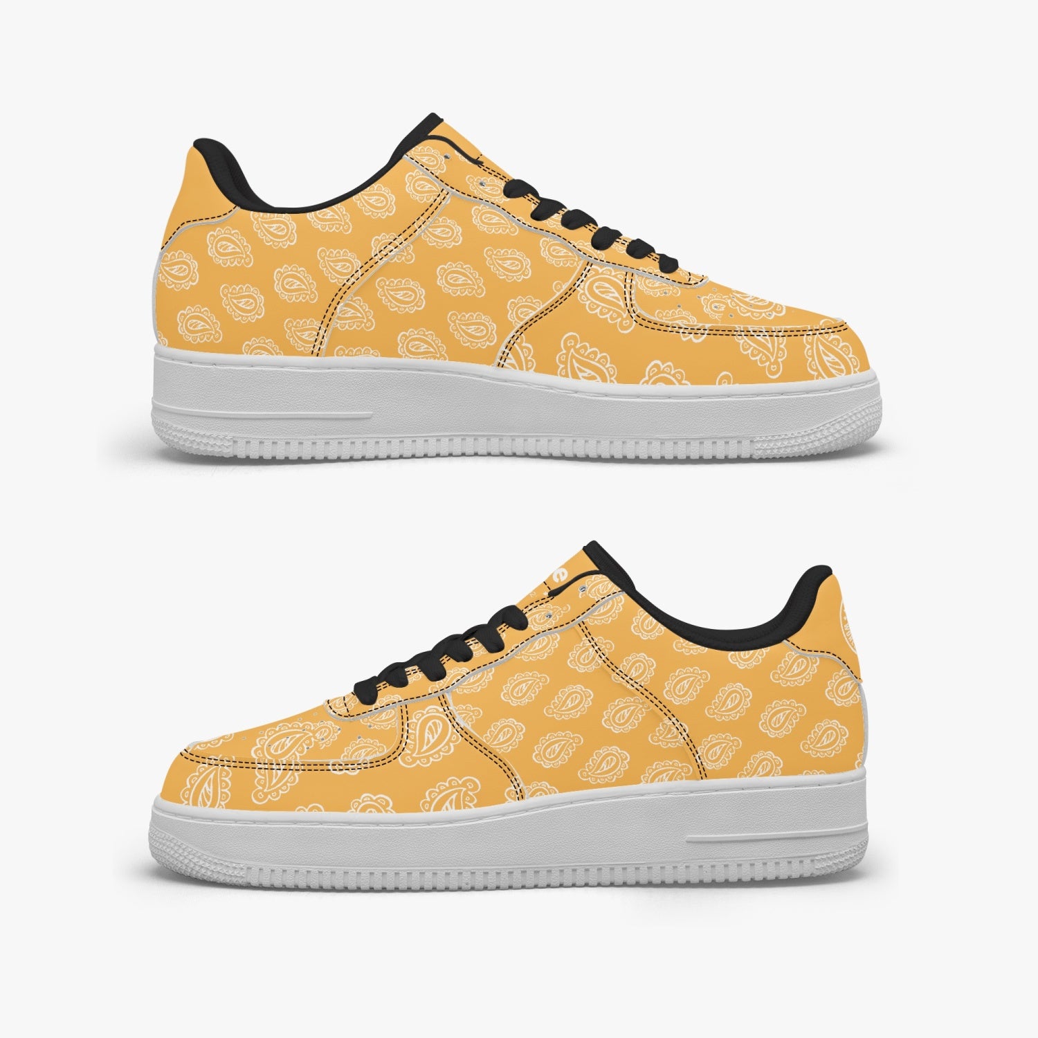 Gface AF1 Gold Bandana Low-Top Leather Sneakers