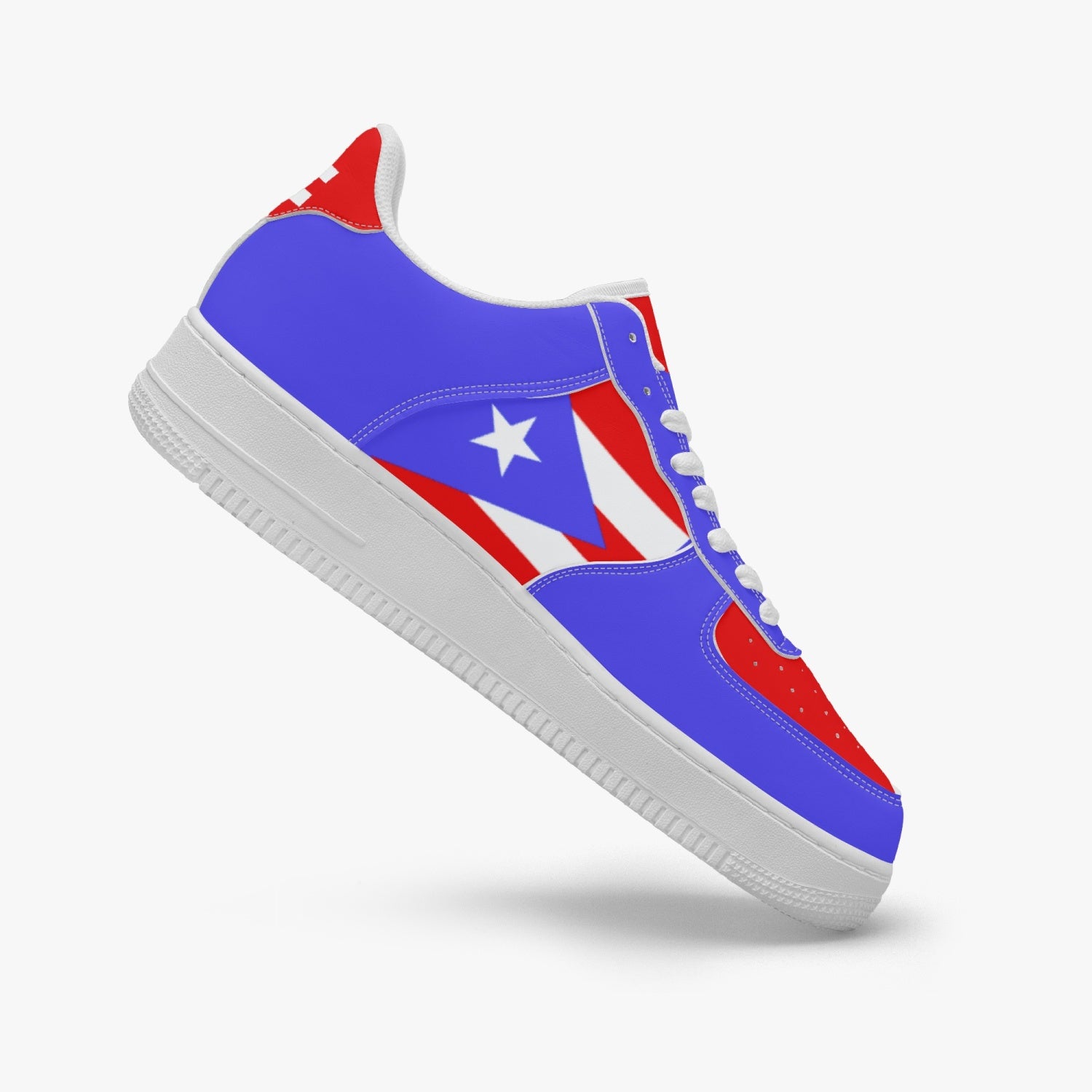 Gface PRIDE PUERTO RICO Unisex Blue AF1 Leather Sports Sneakers