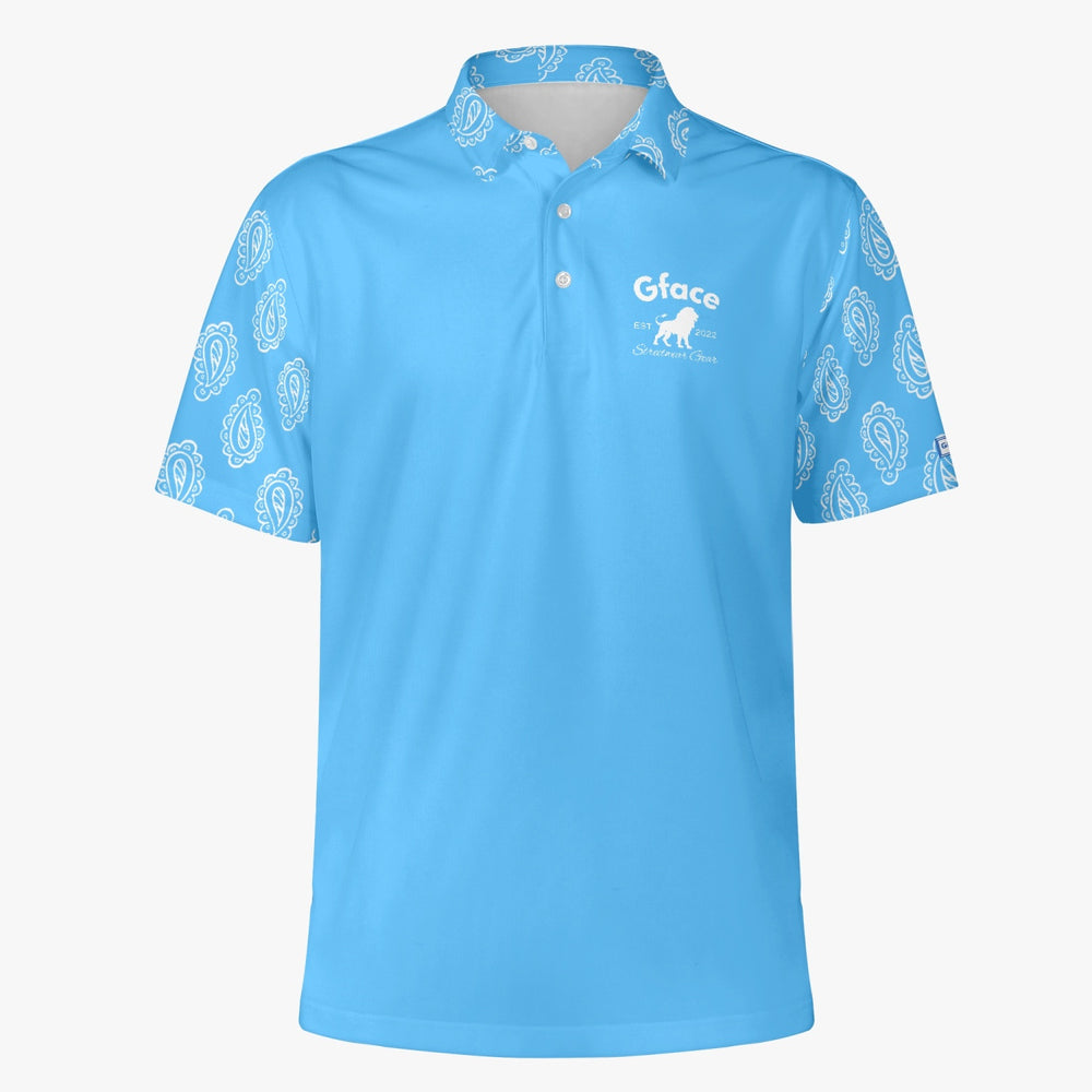 Gface Men's Blue Bandana Polo Shirt