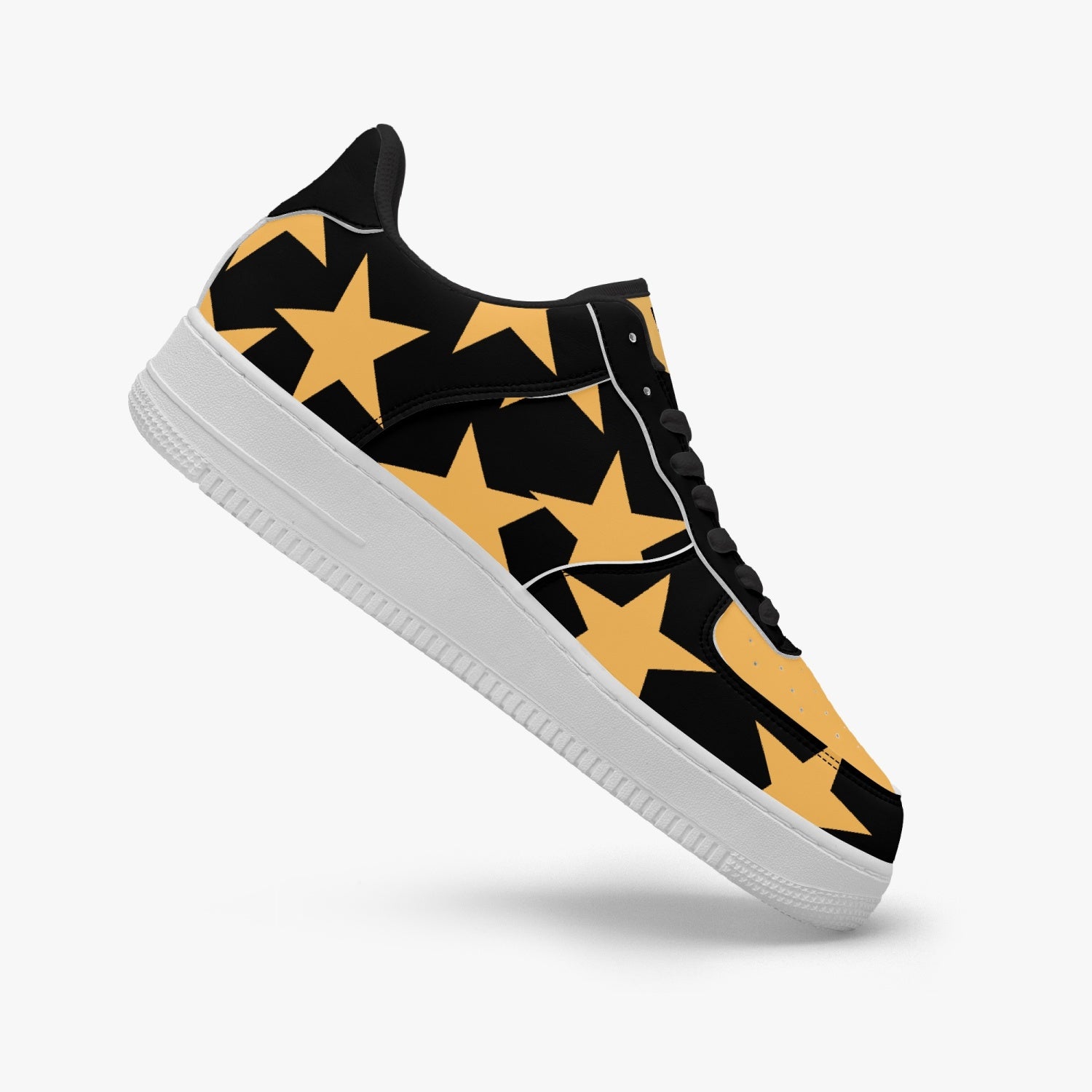 GFACE AF1 Unisex Gold All Star Low-Top Leather Sports Sneakers