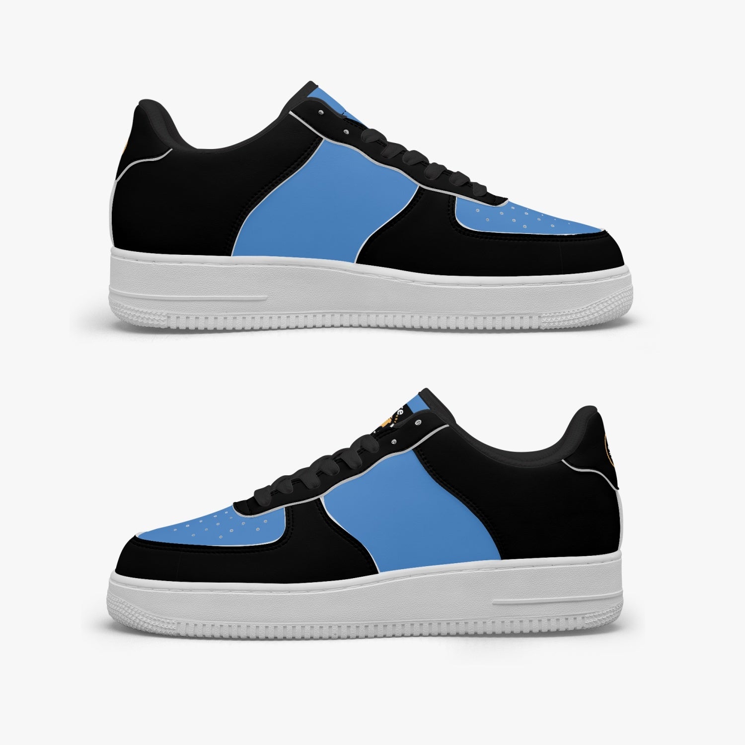 GFACE AF1 Unisex BLUE//BLACK Low-Top Leather Sports Sneakers