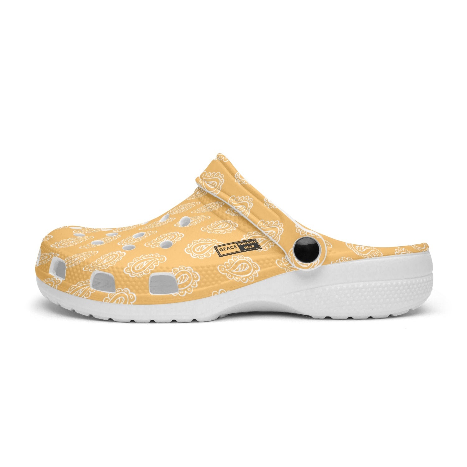 Gface Gold Bandana Printed Clogs