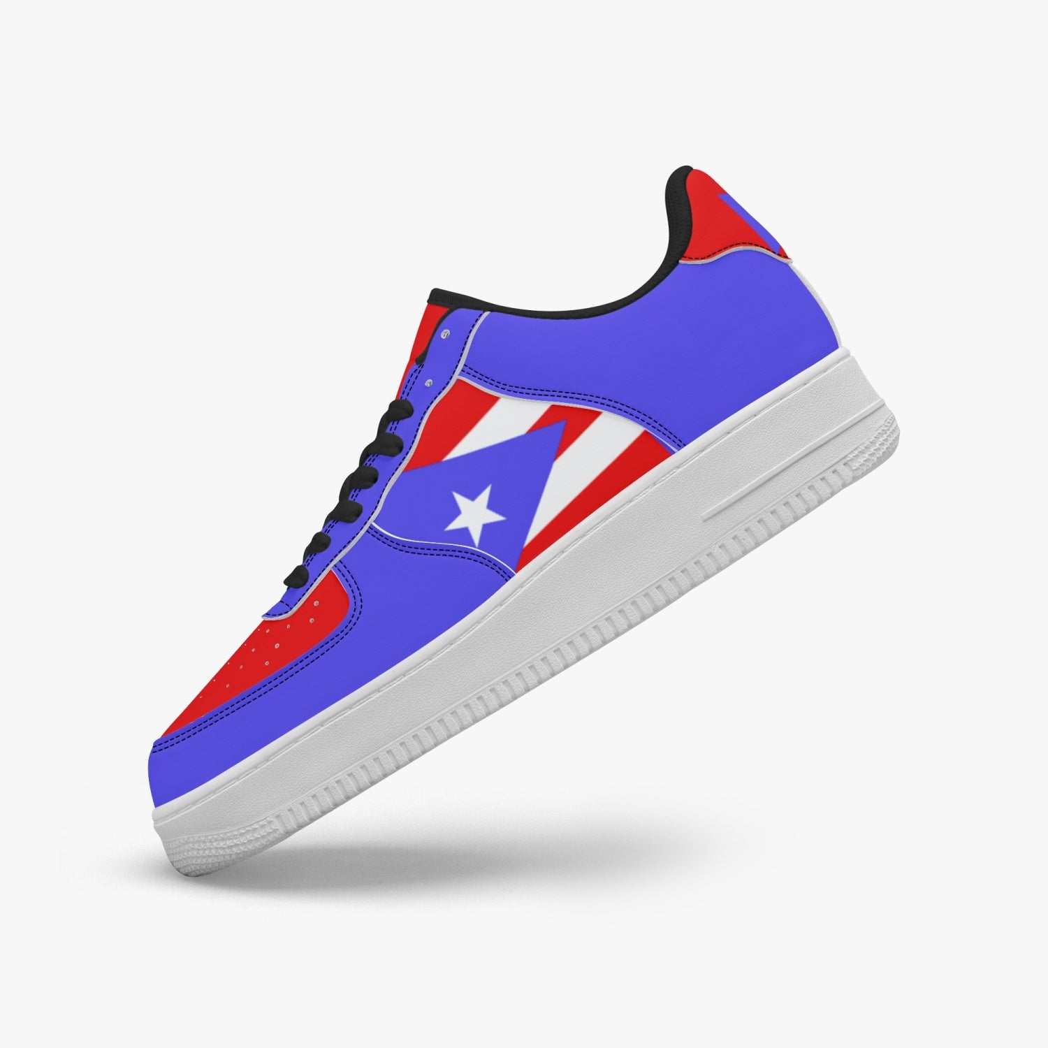 Gface PRIDE PUERTO RICO Unisex Blue AF1 Leather Sports Sneakers