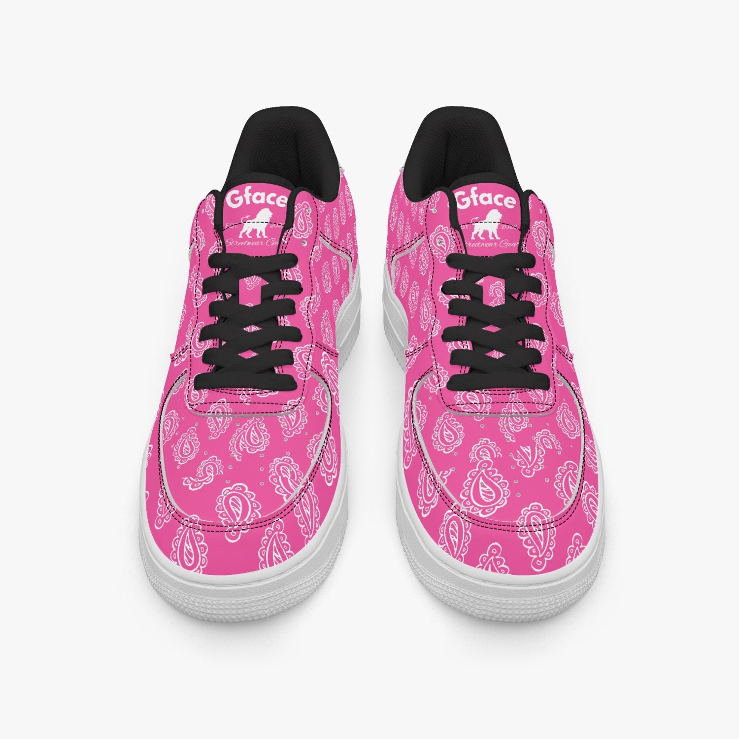 Gface AF1 Pink Bandana Low-Top Leather Sneakers