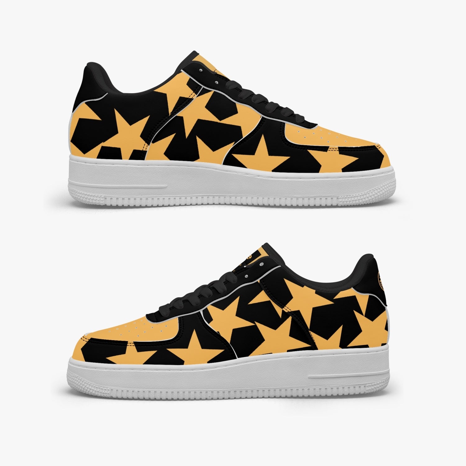 GFACE AF1 Unisex Gold All Star Low-Top Leather Sports Sneakers