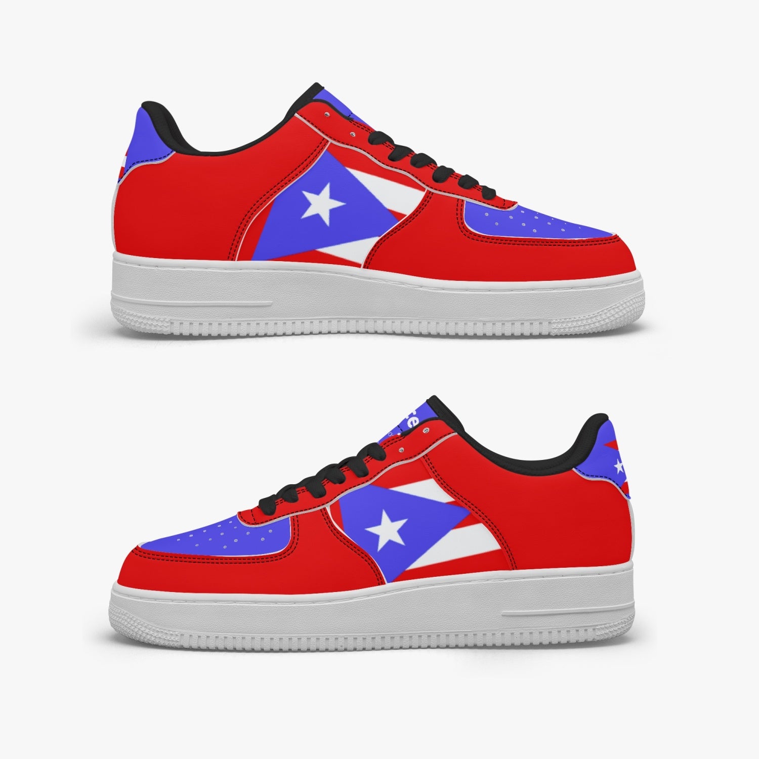 Gface PRIDE PUERTO RICO Unisex Red AF1 Leather Sports Sneakers