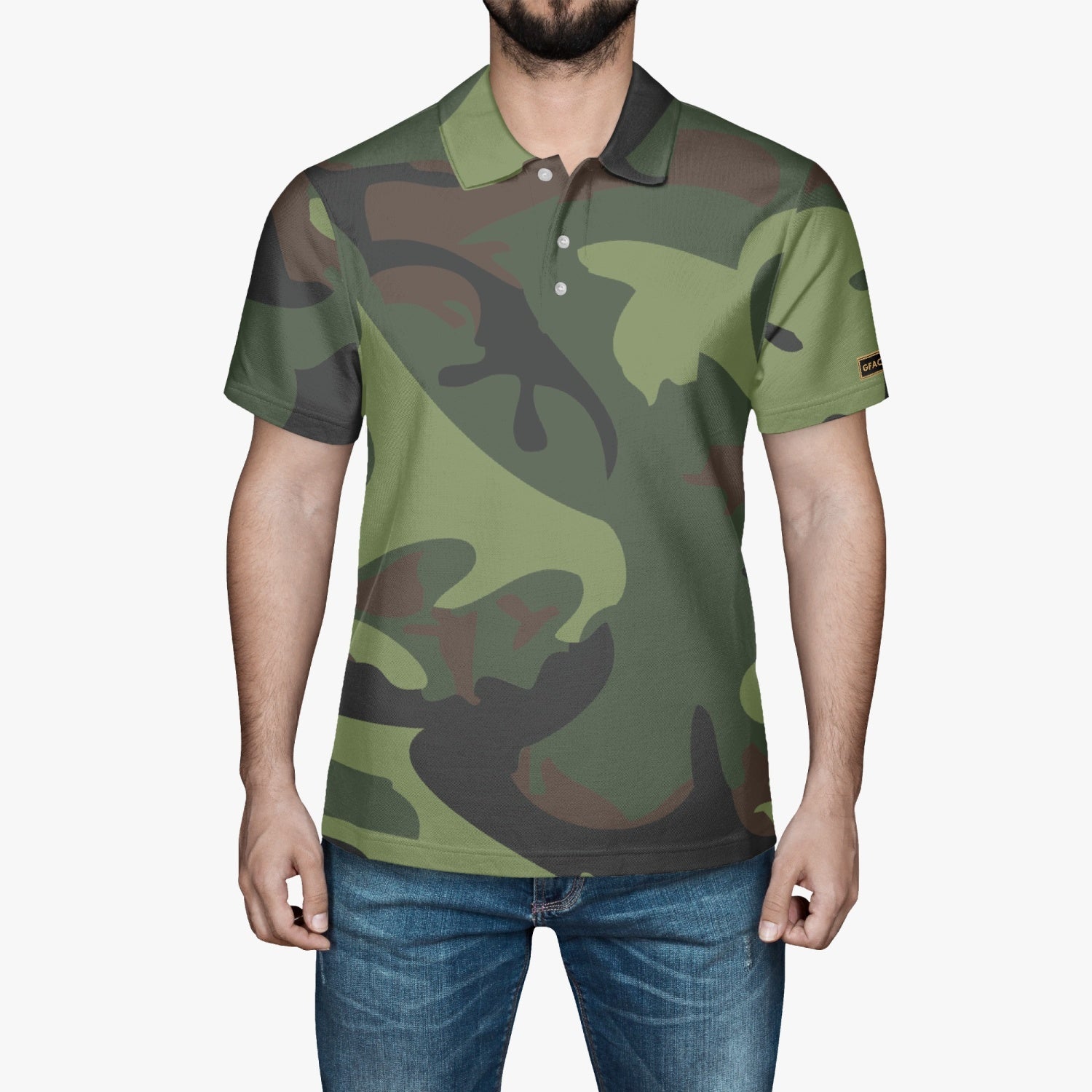 Gface Green Camo-Incognito Men Polo Shirt