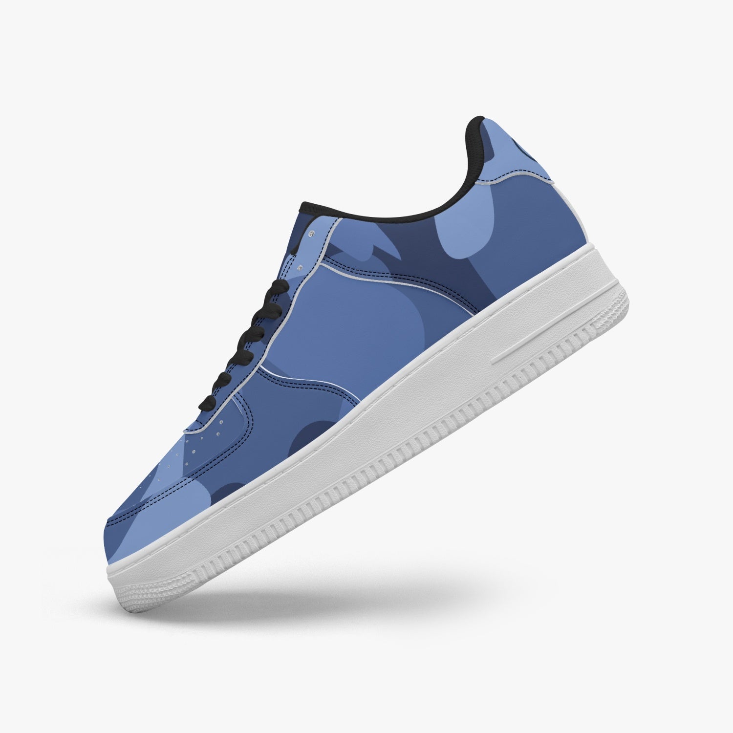 GFACE AF1 Unisex Blue Camo-Incognito  Leather Sports Sneakers