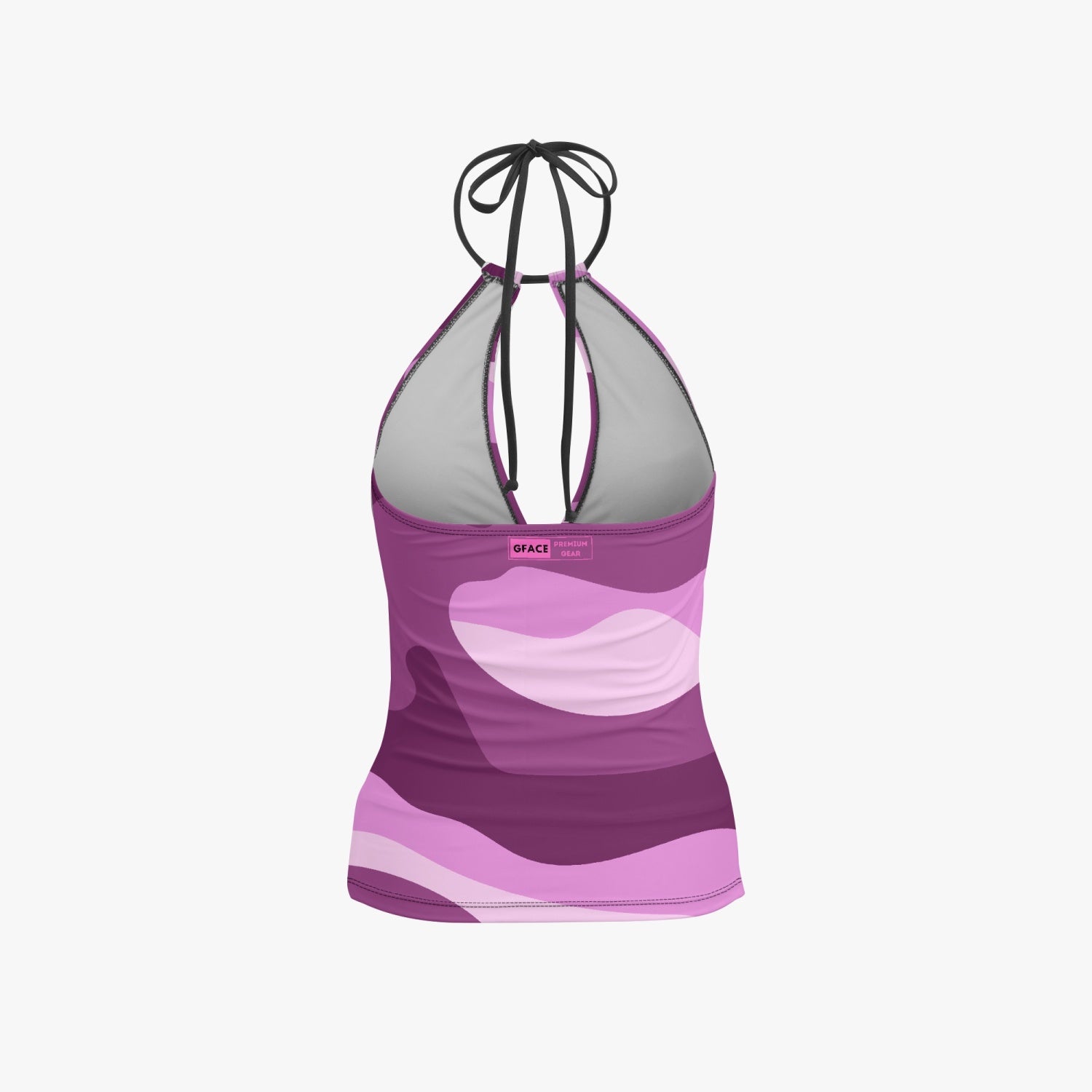 1033. GFACE Halter Top Two-Piece Pink/Purple Camo-Incognito Tankini Swimsuit