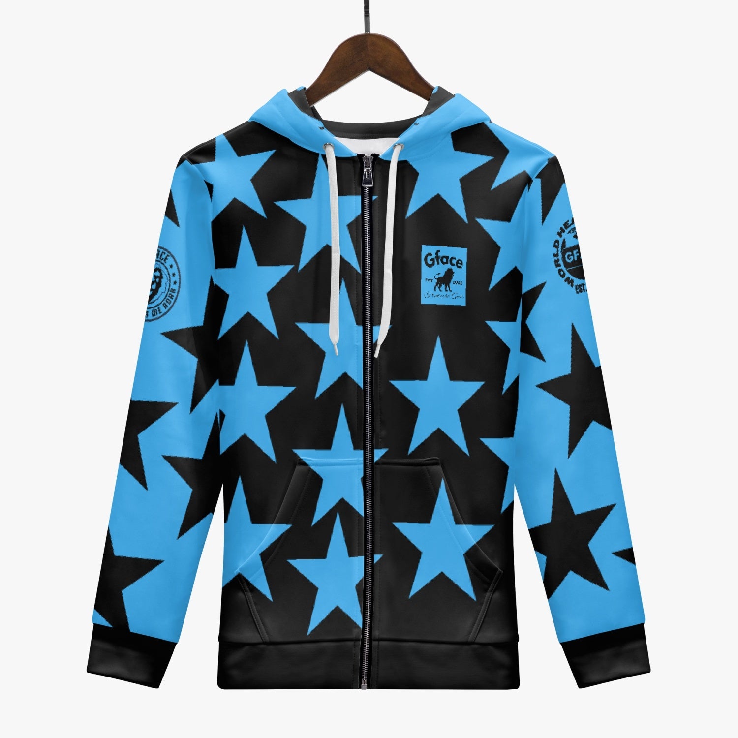 GFACE Blue all star Men's Full Zip Up Hoodie