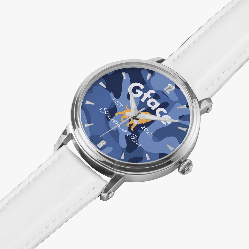 Gface Unisex Blue Camo-Incognito 46mm Automatic Watch (Silver) no batteries required