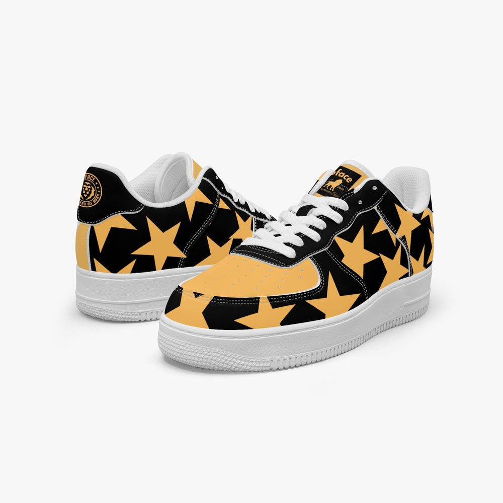 GFACE AF1 Unisex Gold All Star Low-Top Leather Sports Sneakers