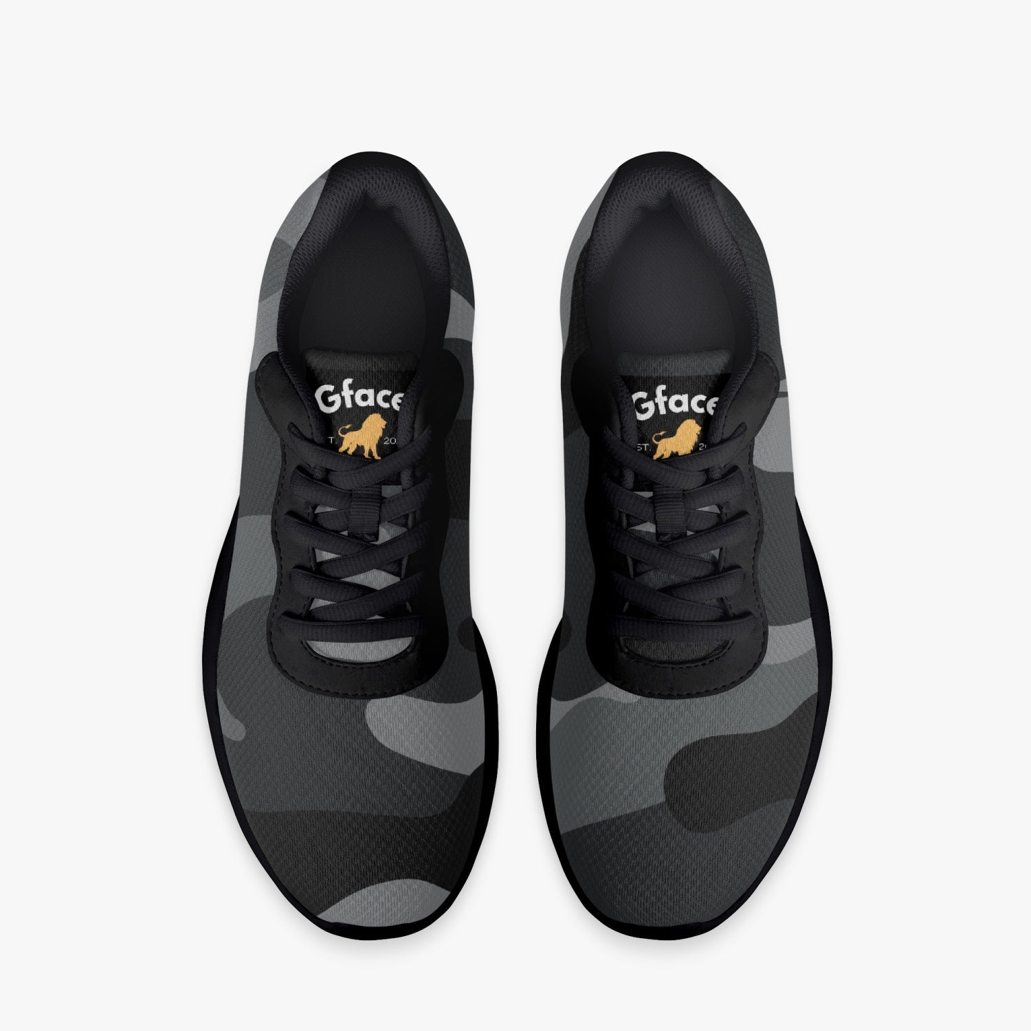 Gface Black Camo-Incognito Unisex Lifestyle Mesh Running Shoes - Black