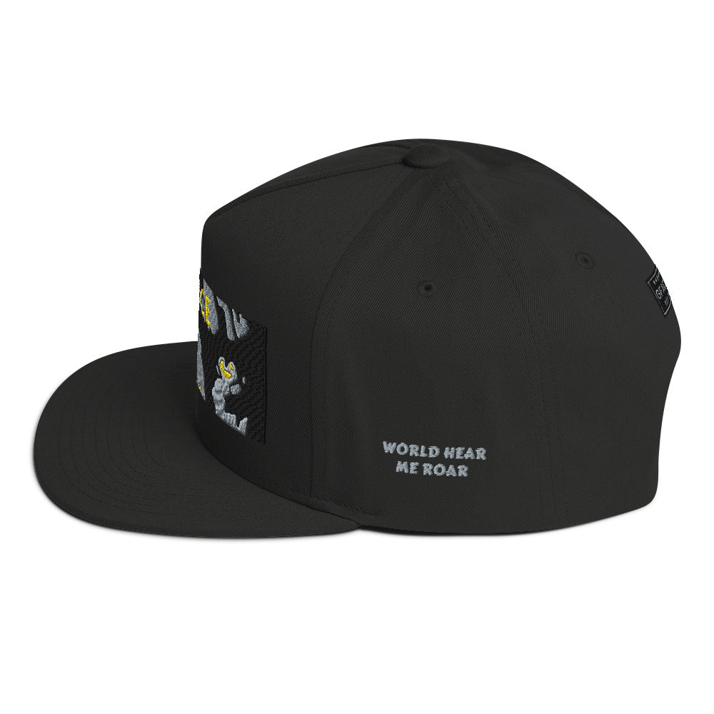 Flat Bill Cap Gface Lion Logo World Hear Me Roar slogan