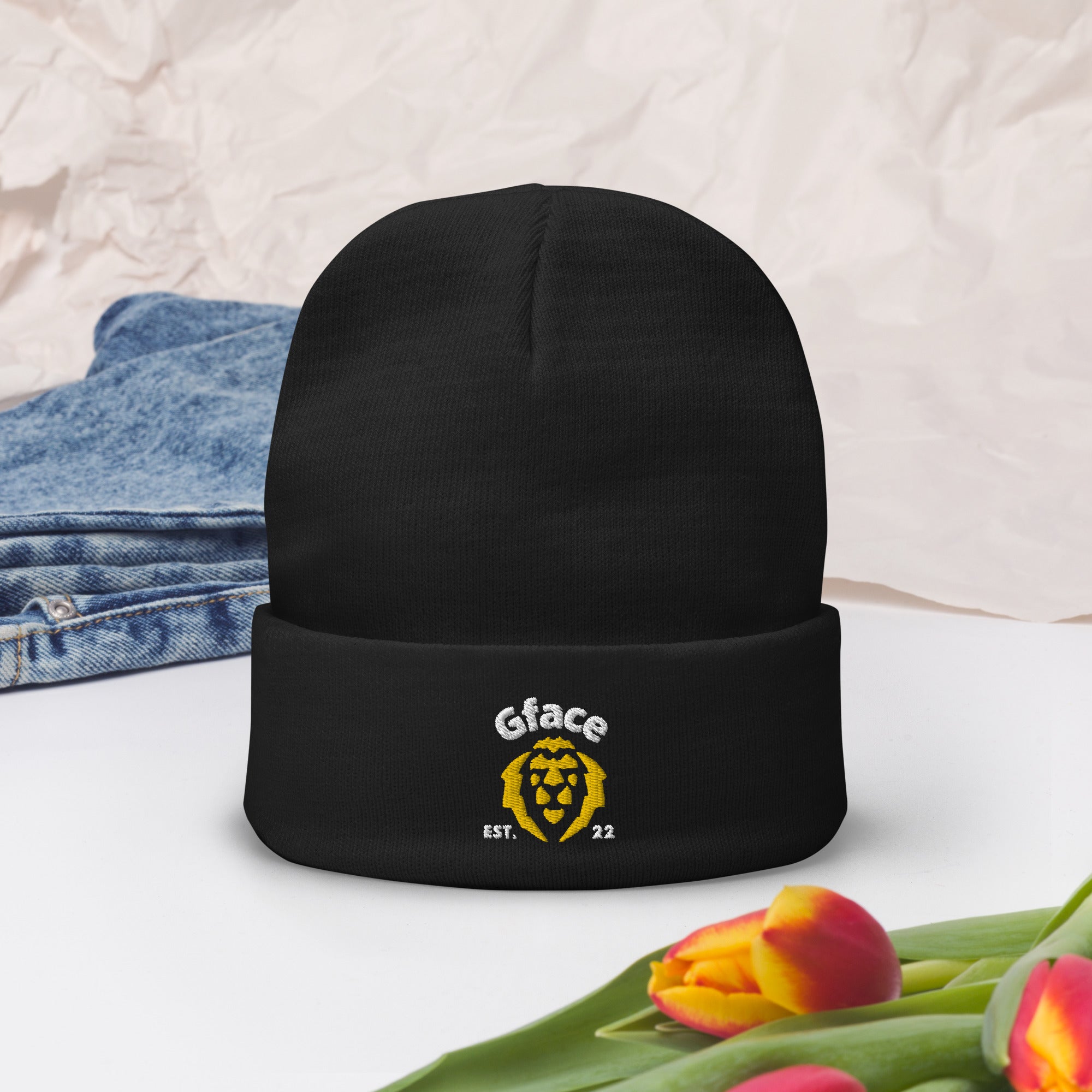 Gface Embroidered Beanie Lion Logo