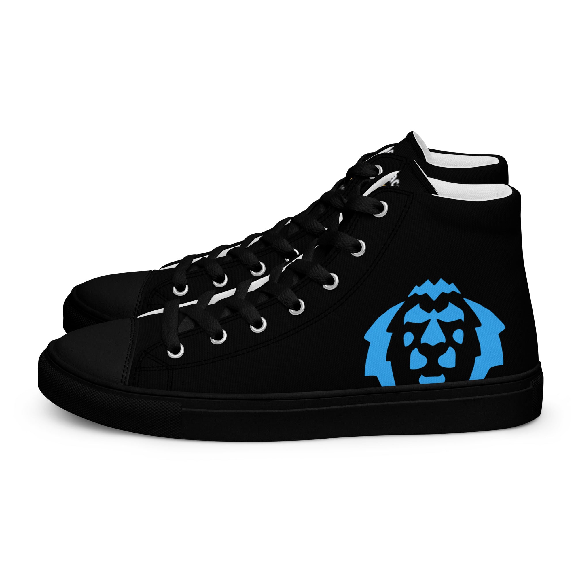 Gface Men’s high top canvas Blue Lion print