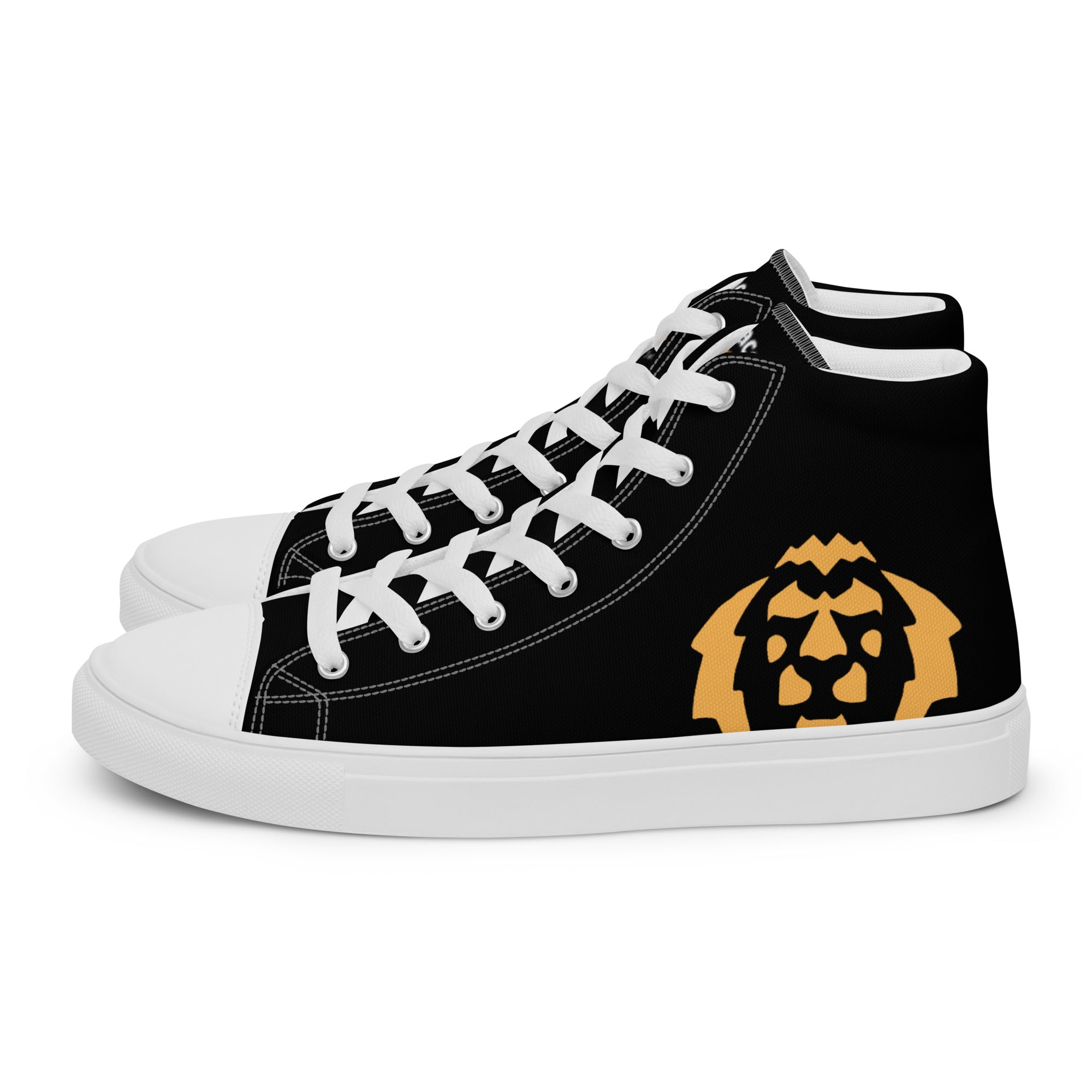 Gface Men’s high top canvas Gold Lion print