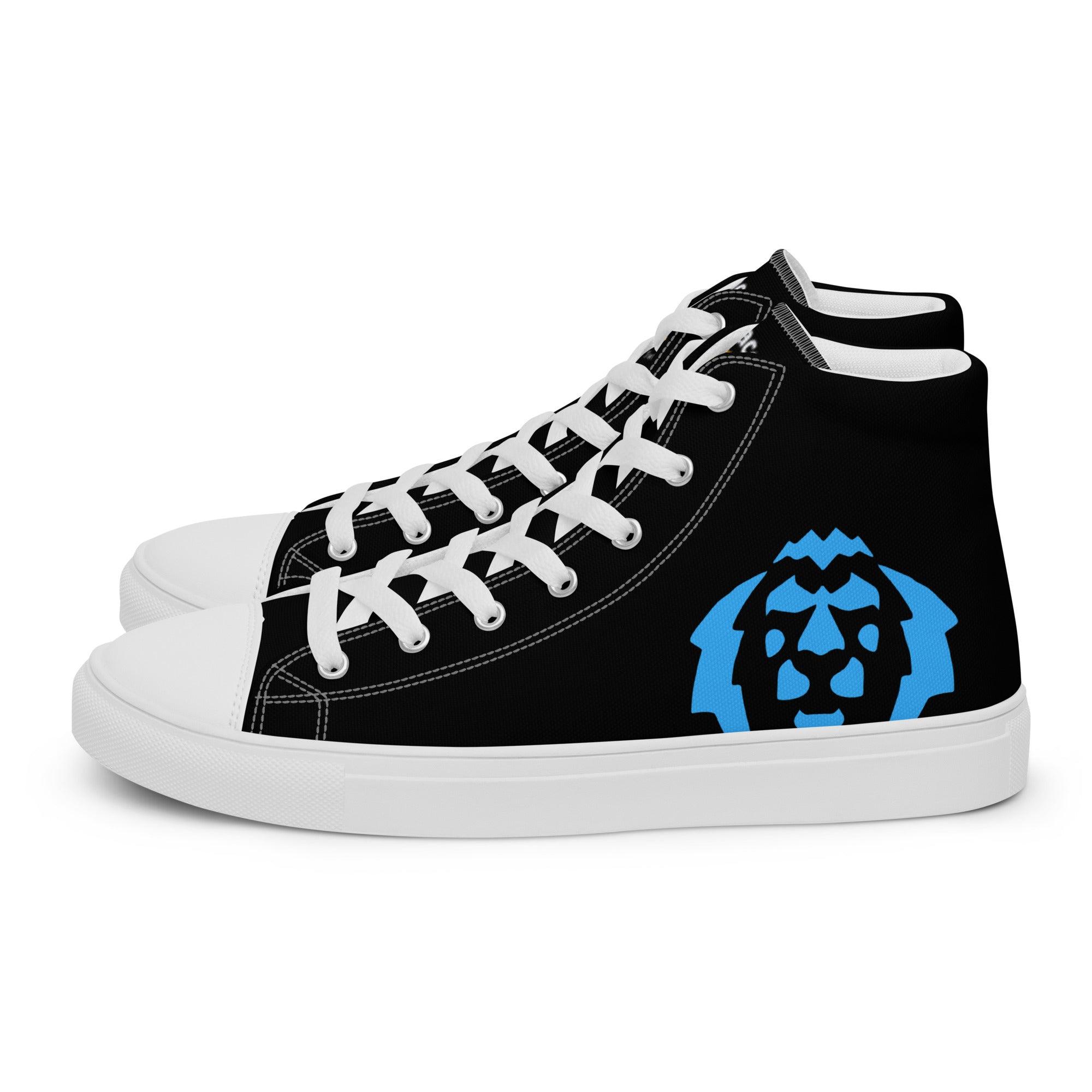 Gface Men’s high top canvas Blue Lion print