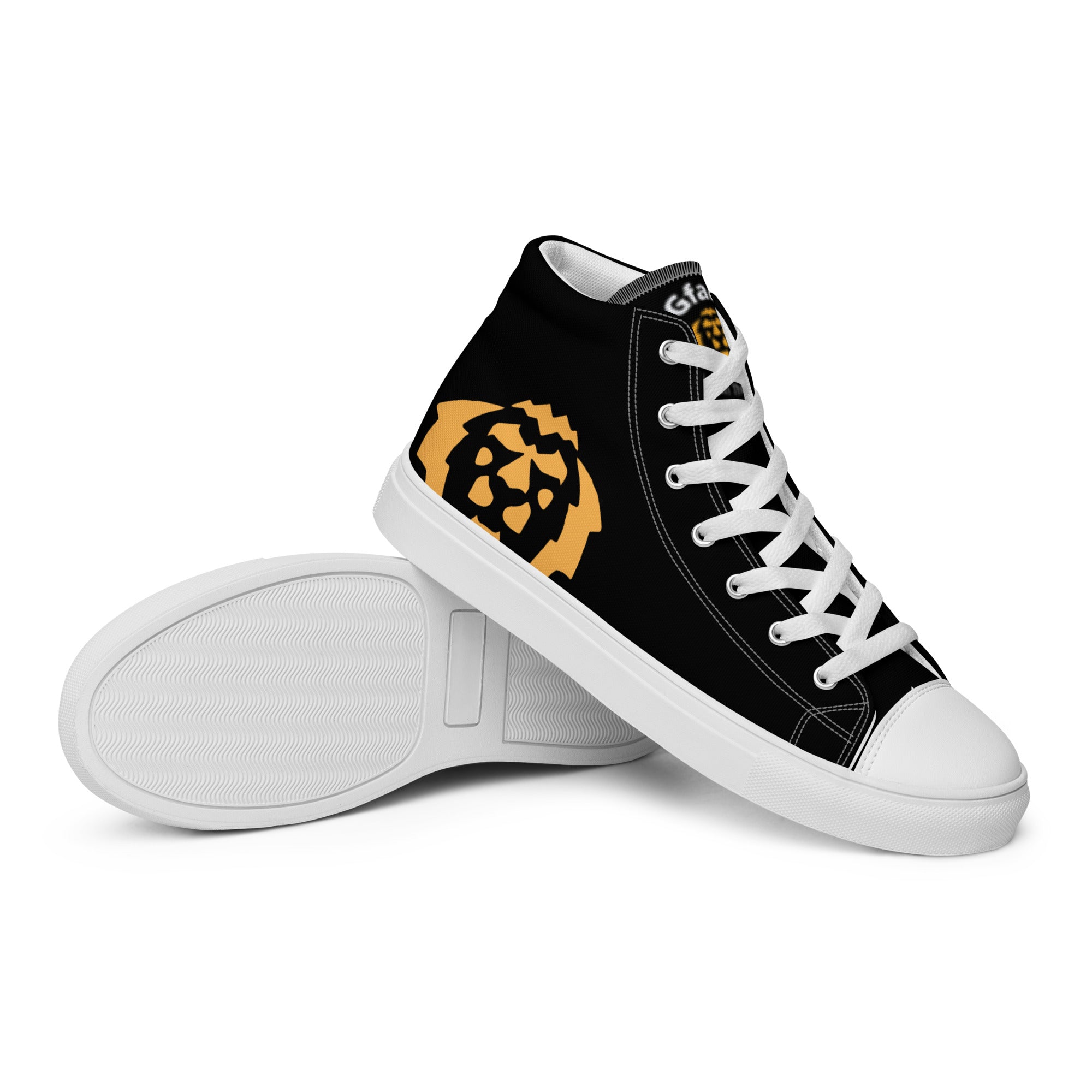 Gface Men’s high top canvas Gold Lion print