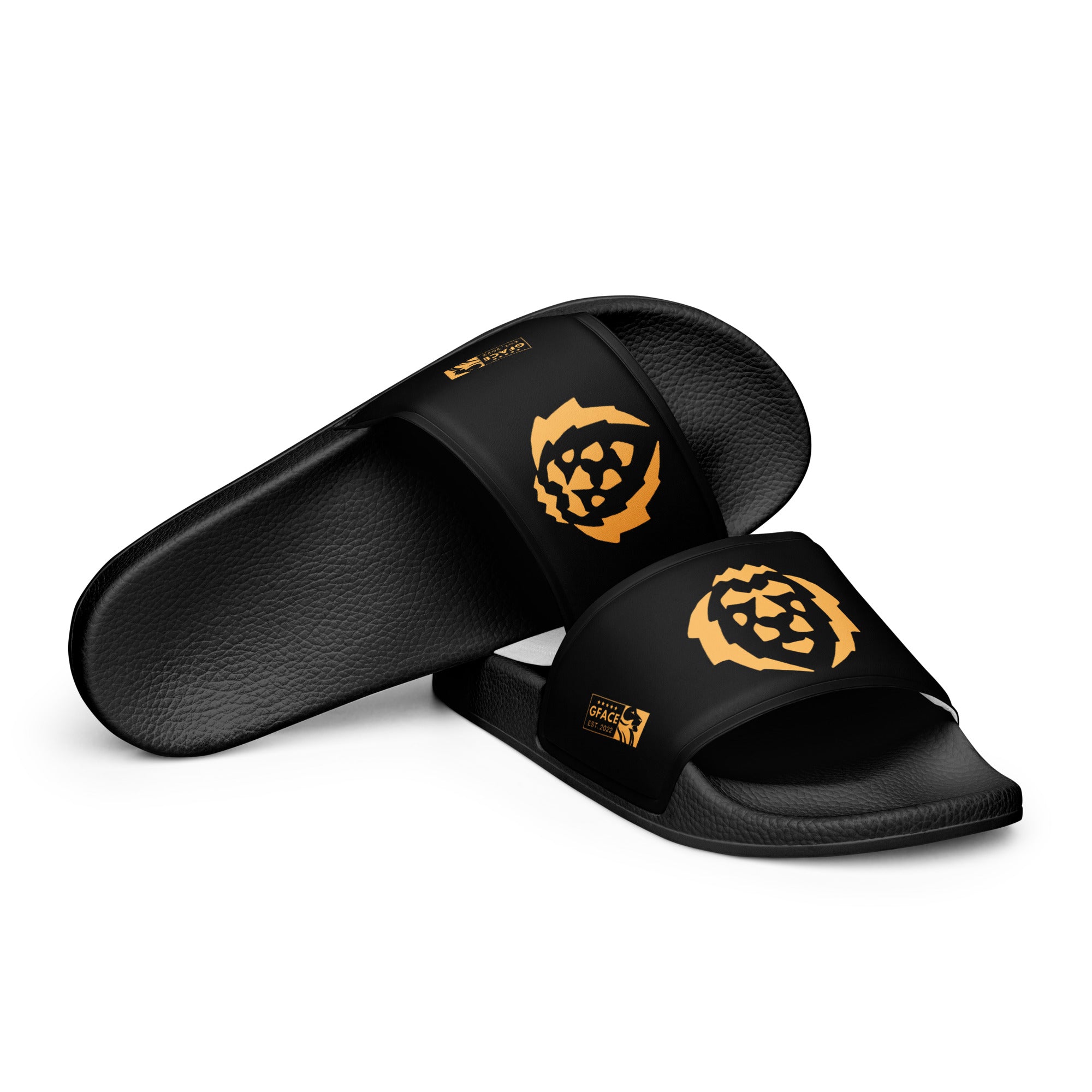 GFACE Men's Gold Lion slides