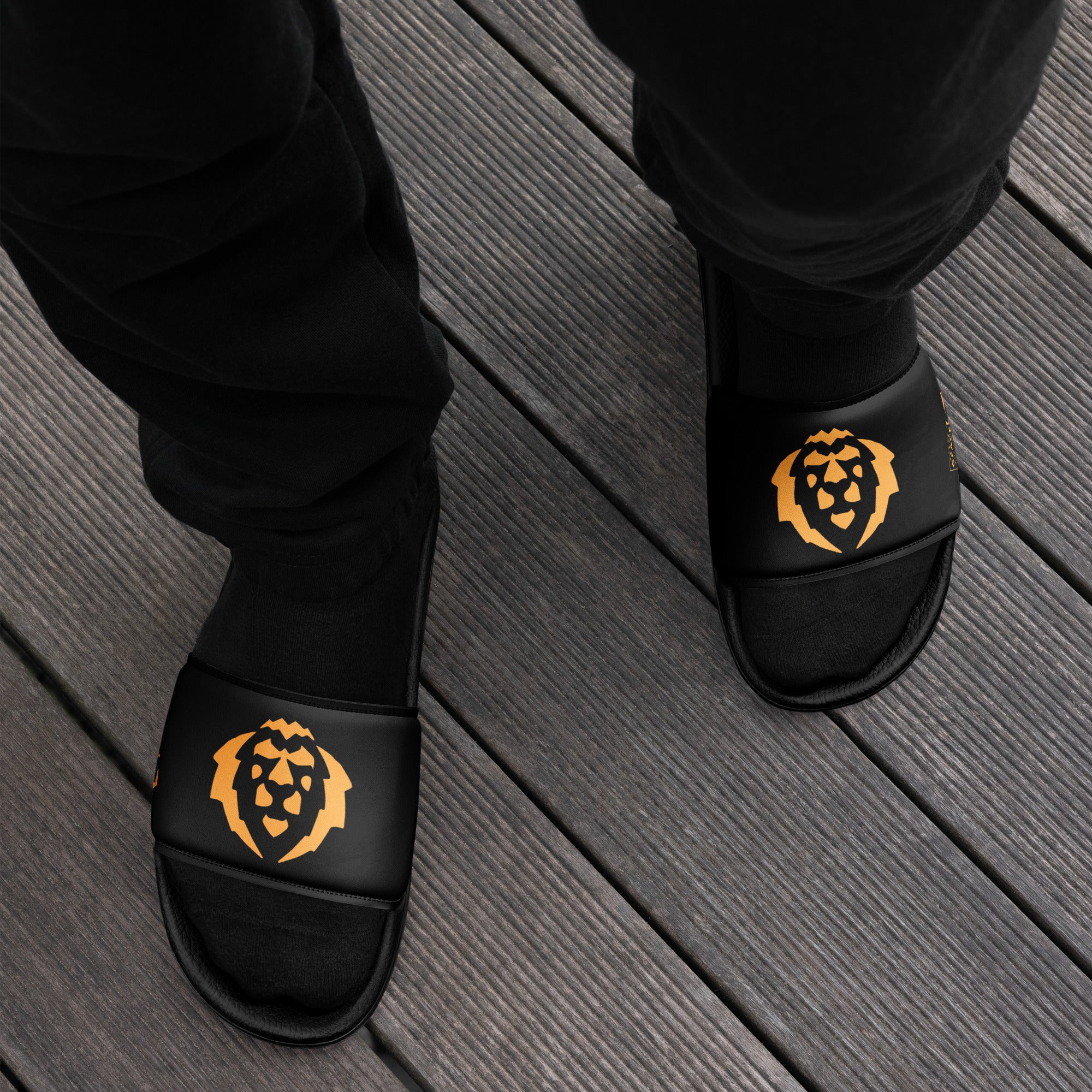 GFACE Men's Gold Lion slides