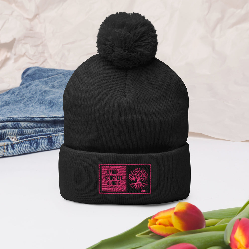 Pom-Pom Beanie GFACE Pink Urban Concrete Jungle