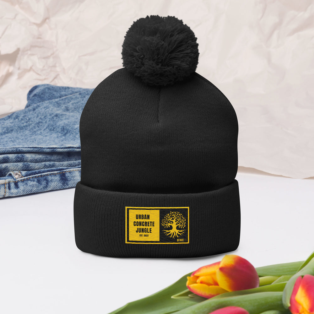 Pom-Pom Beanie GFACE Gold Urban Concrete Jungle