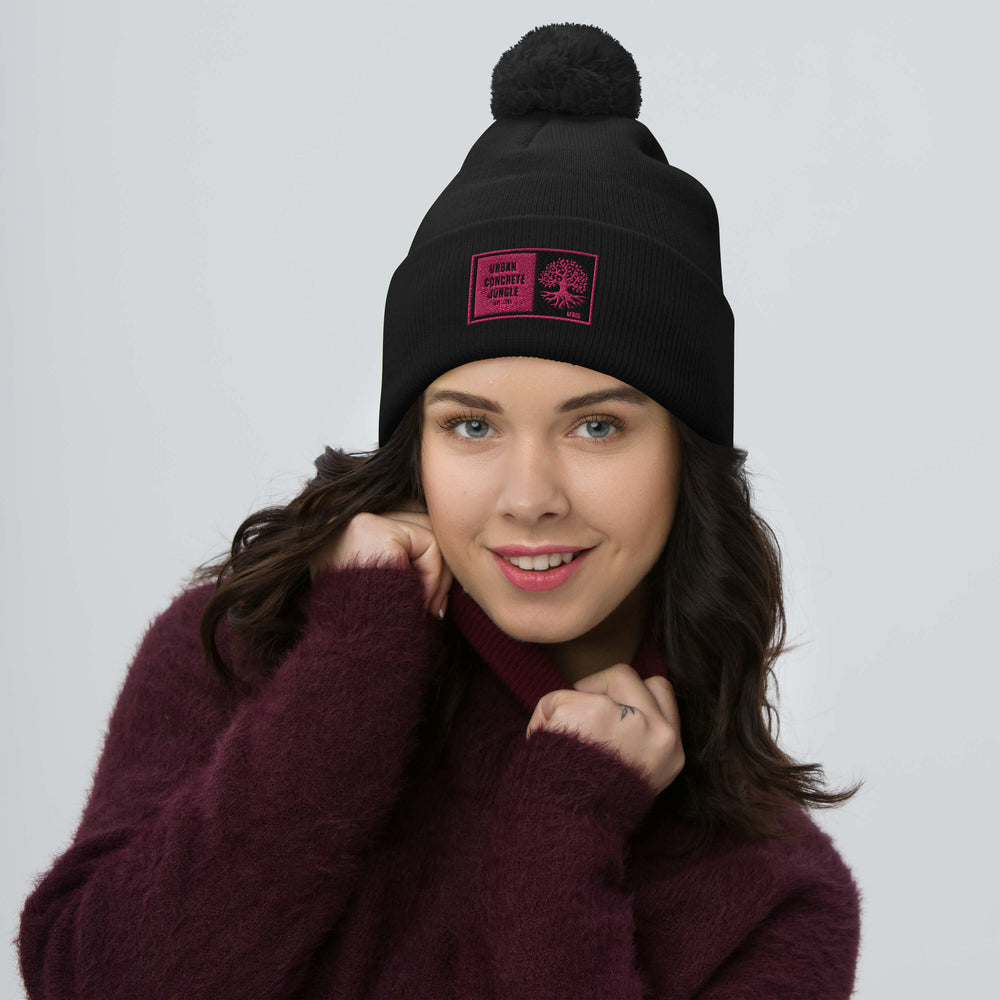 Pom-Pom Beanie GFACE Pink Urban Concrete Jungle