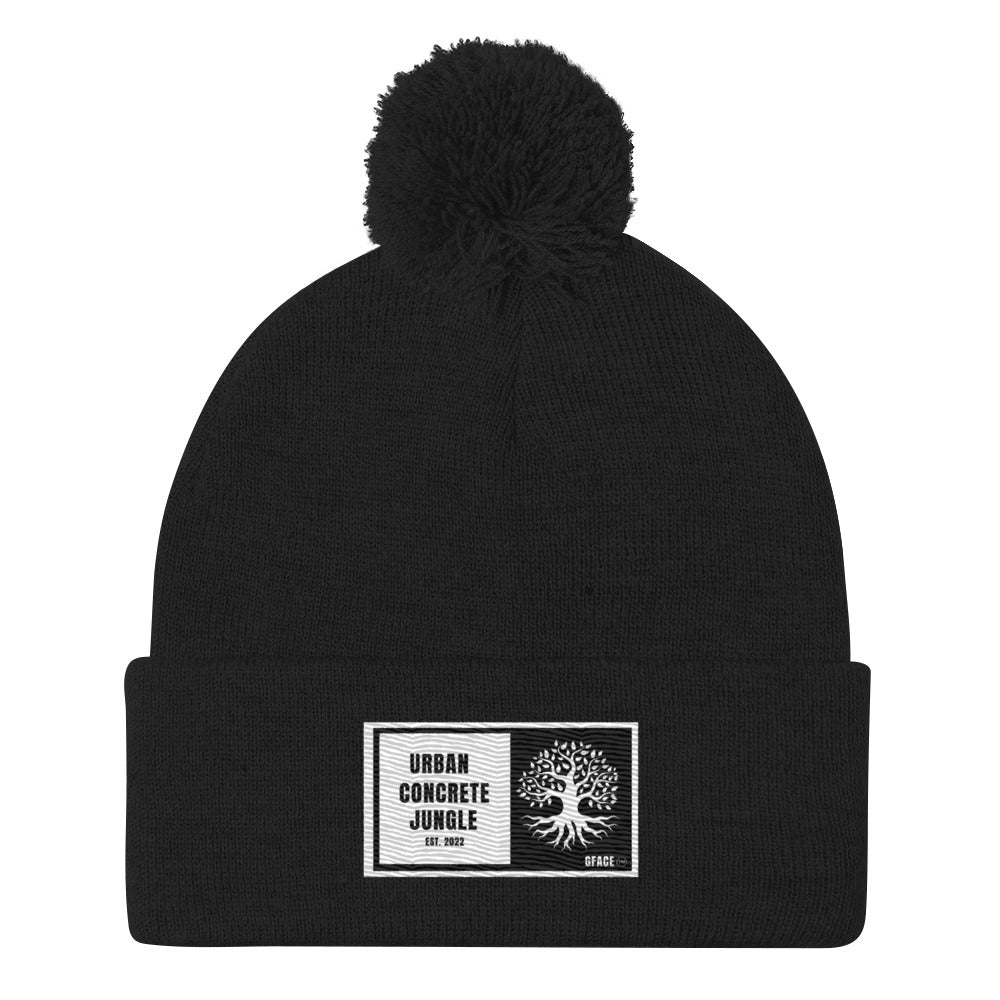 Pom-Pom Beanie GFACE White Urban Concrete Jungle