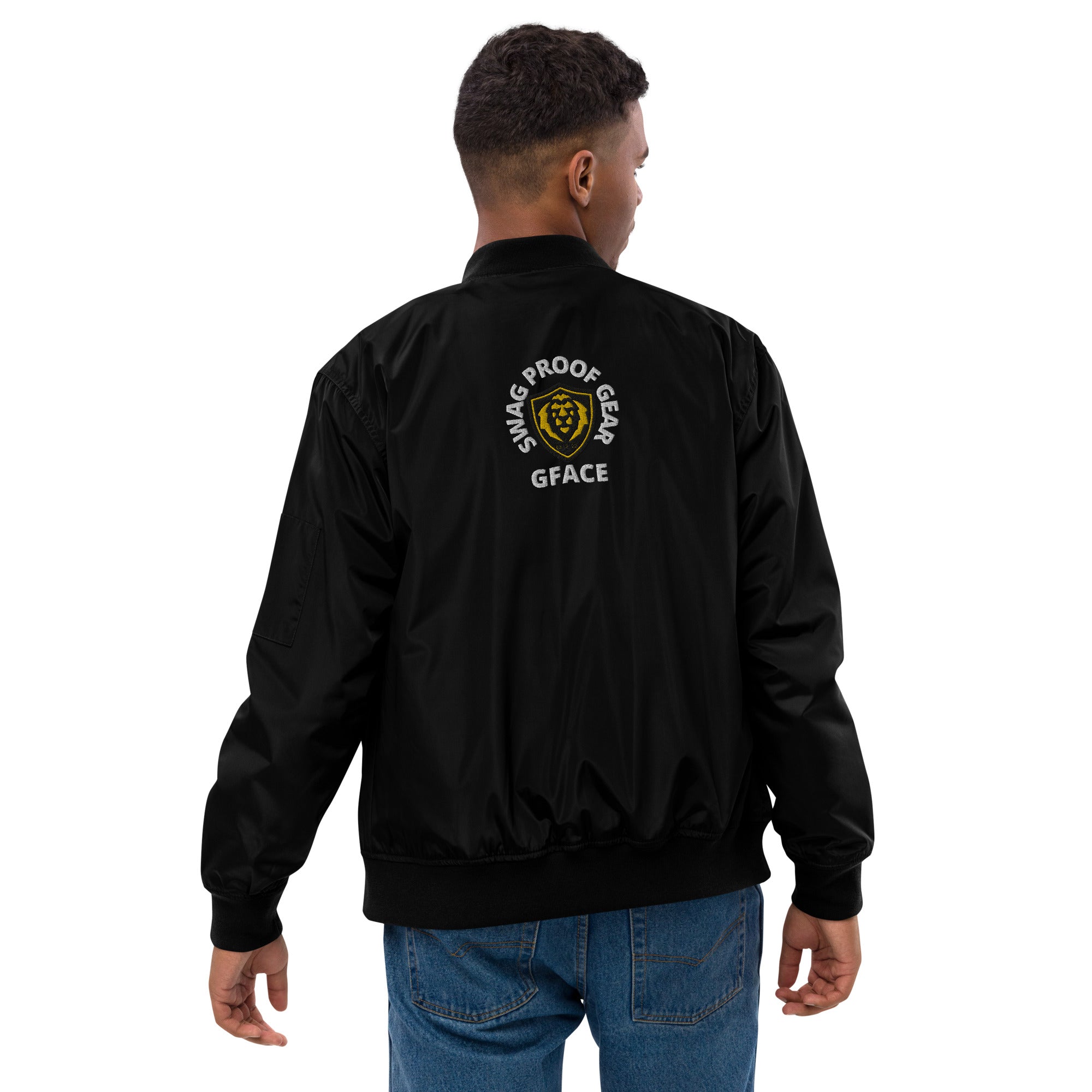 Gface Premium Bomber Jacket Gold Lion Logo