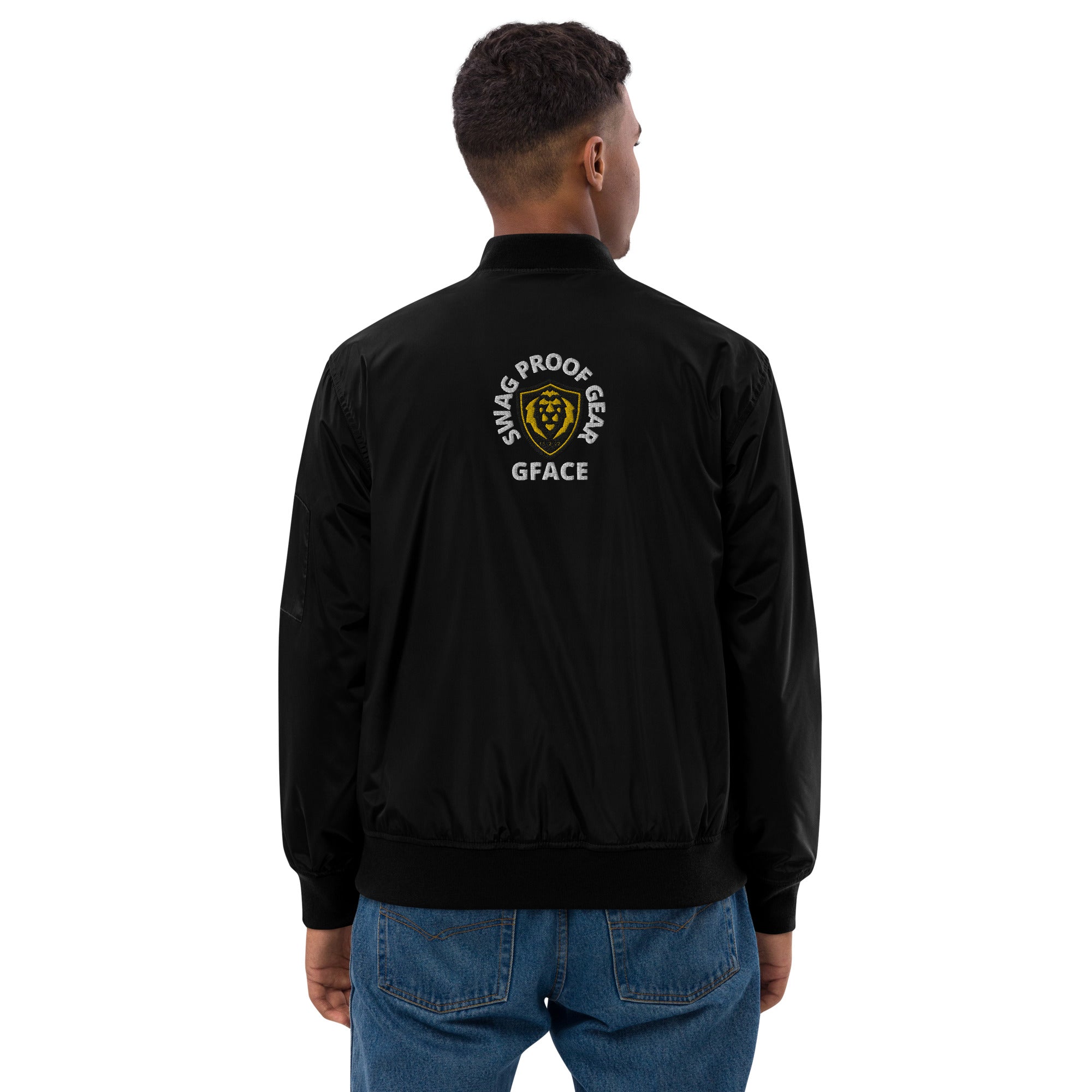 Gface Premium Bomber Jacket Gold Lion Logo