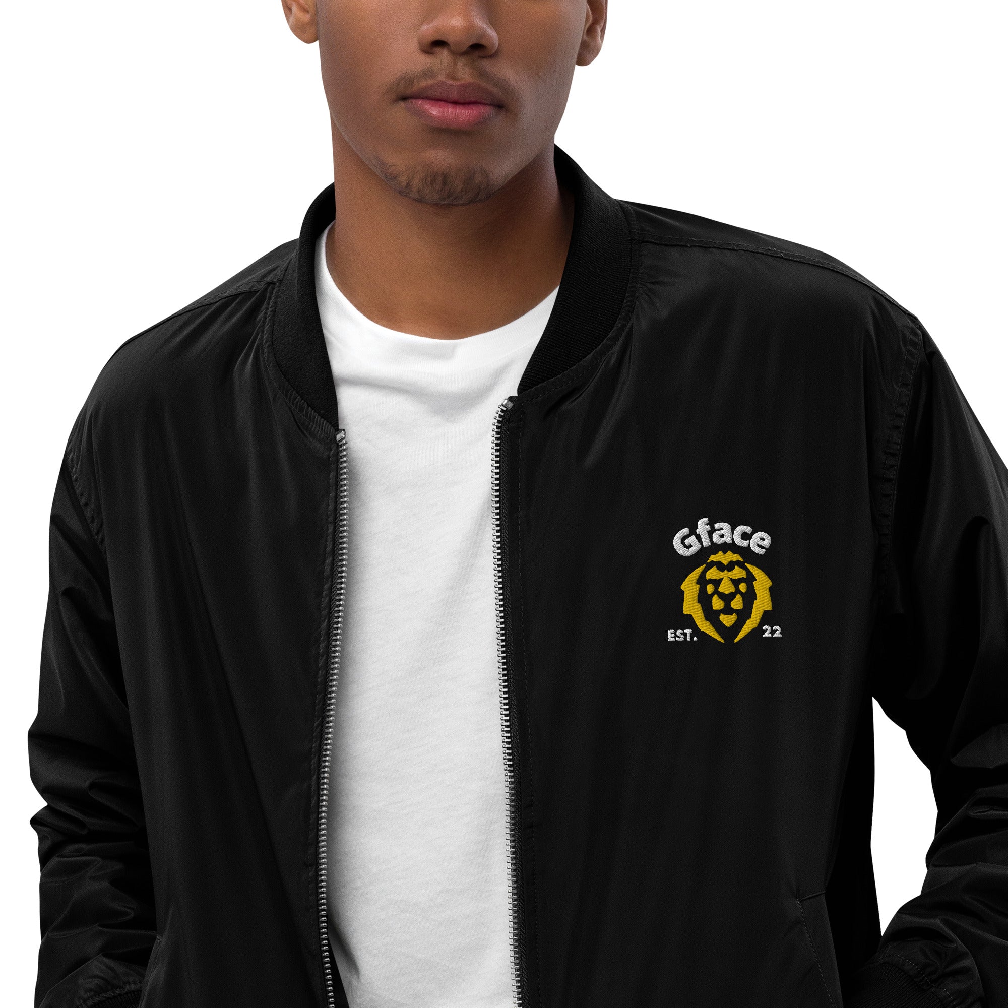 Gface Premium Bomber Jacket Gold Lion Logo