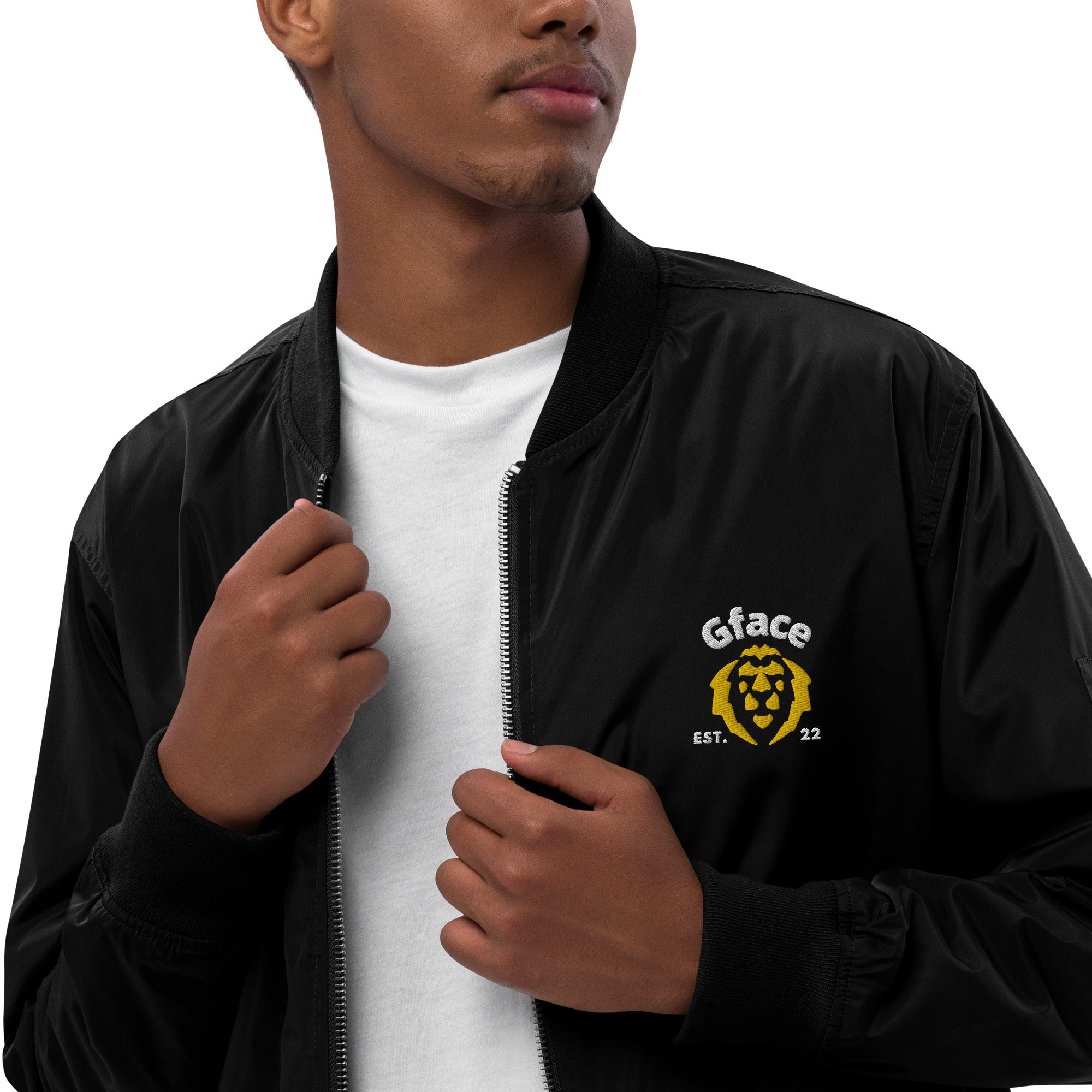 Gface Premium Bomber Jacket Gold Lion Logo