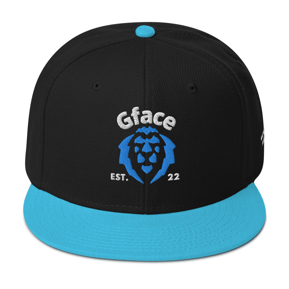 Gface Snapback Hat Blue Lion Logo