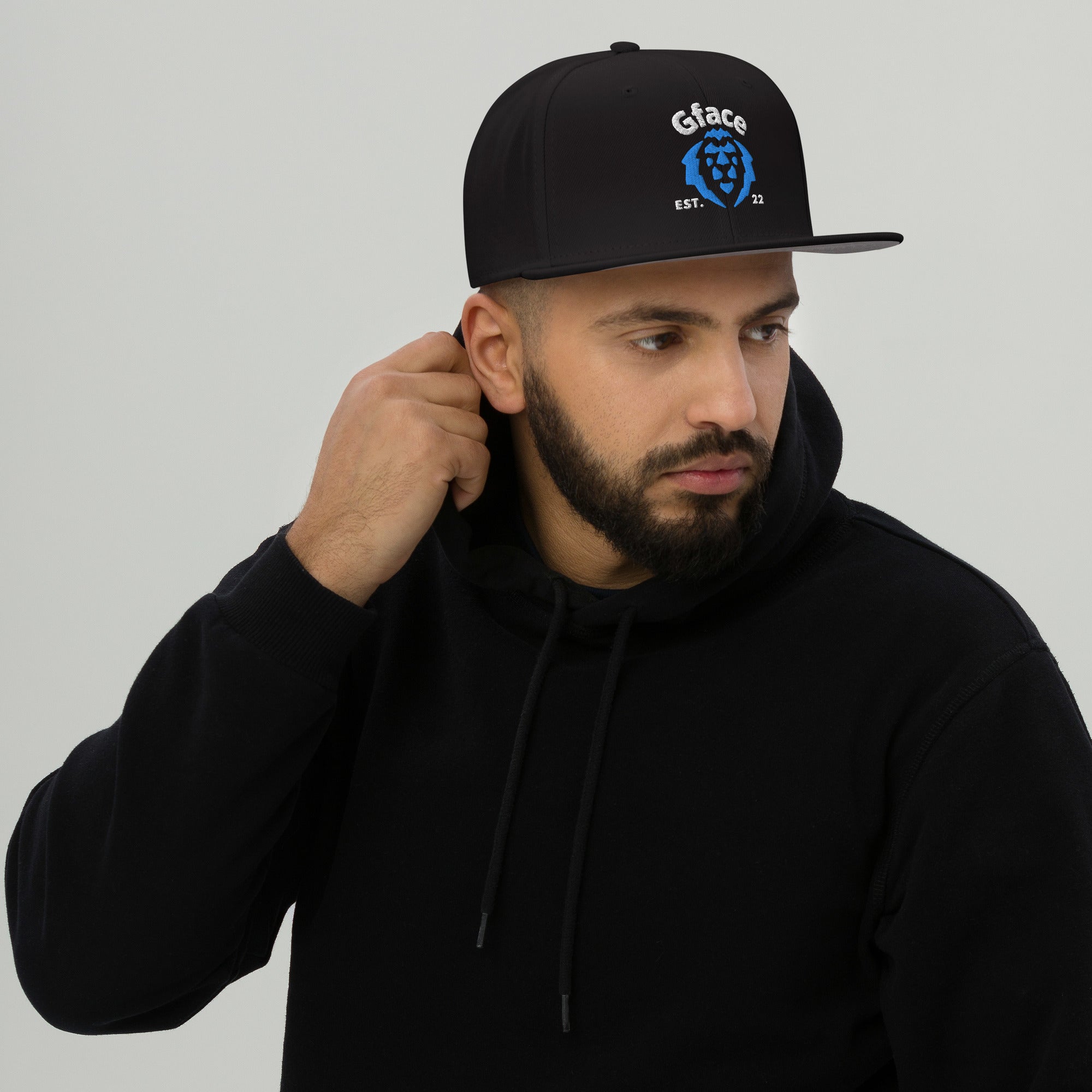 Gface Snapback Hat Blue Lion Logo