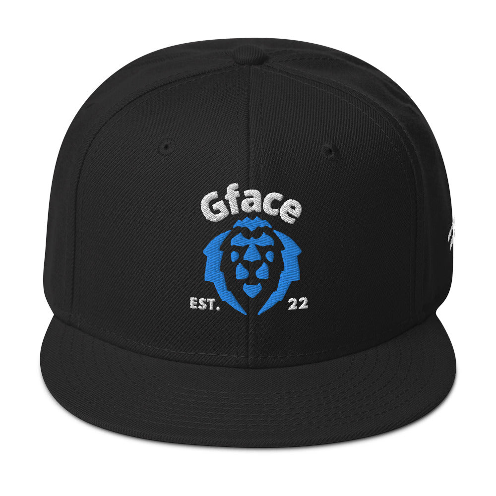 Gface Snapback Hat Blue Lion Logo