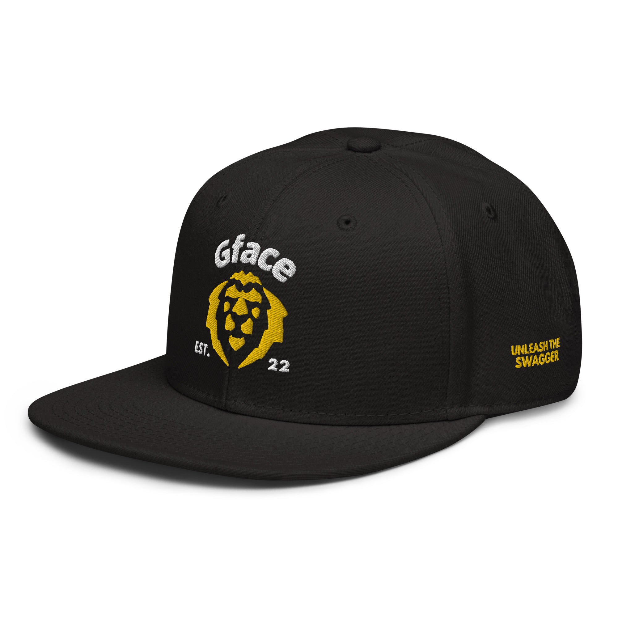 Gface Snapback Hat Gold Lion logo