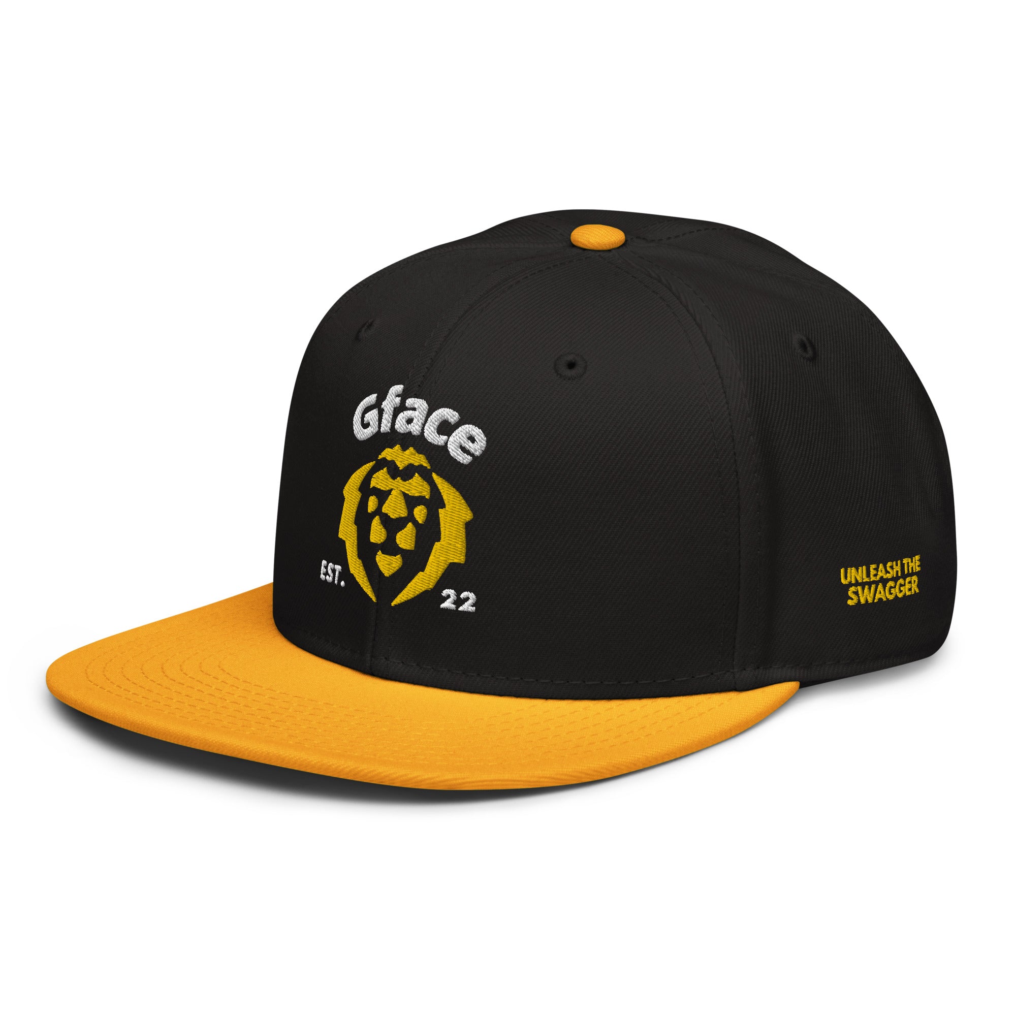 Gface Snapback Hat Gold Lion logo