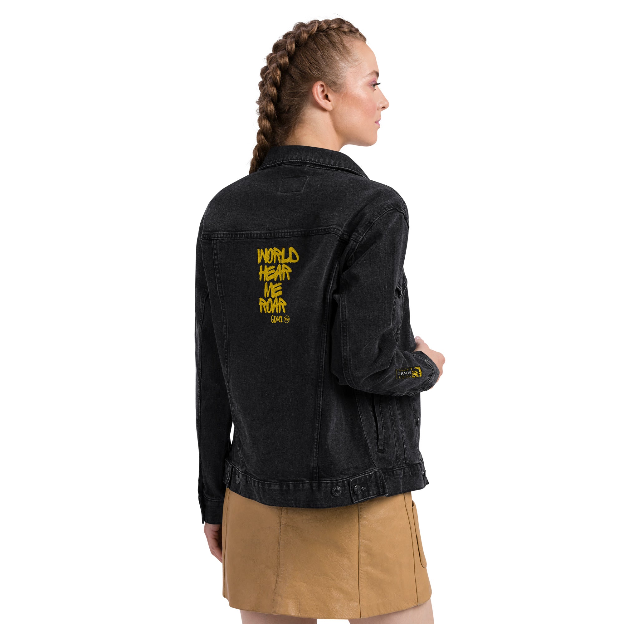 Gface Unisex denim jacket Gold Lion Logo