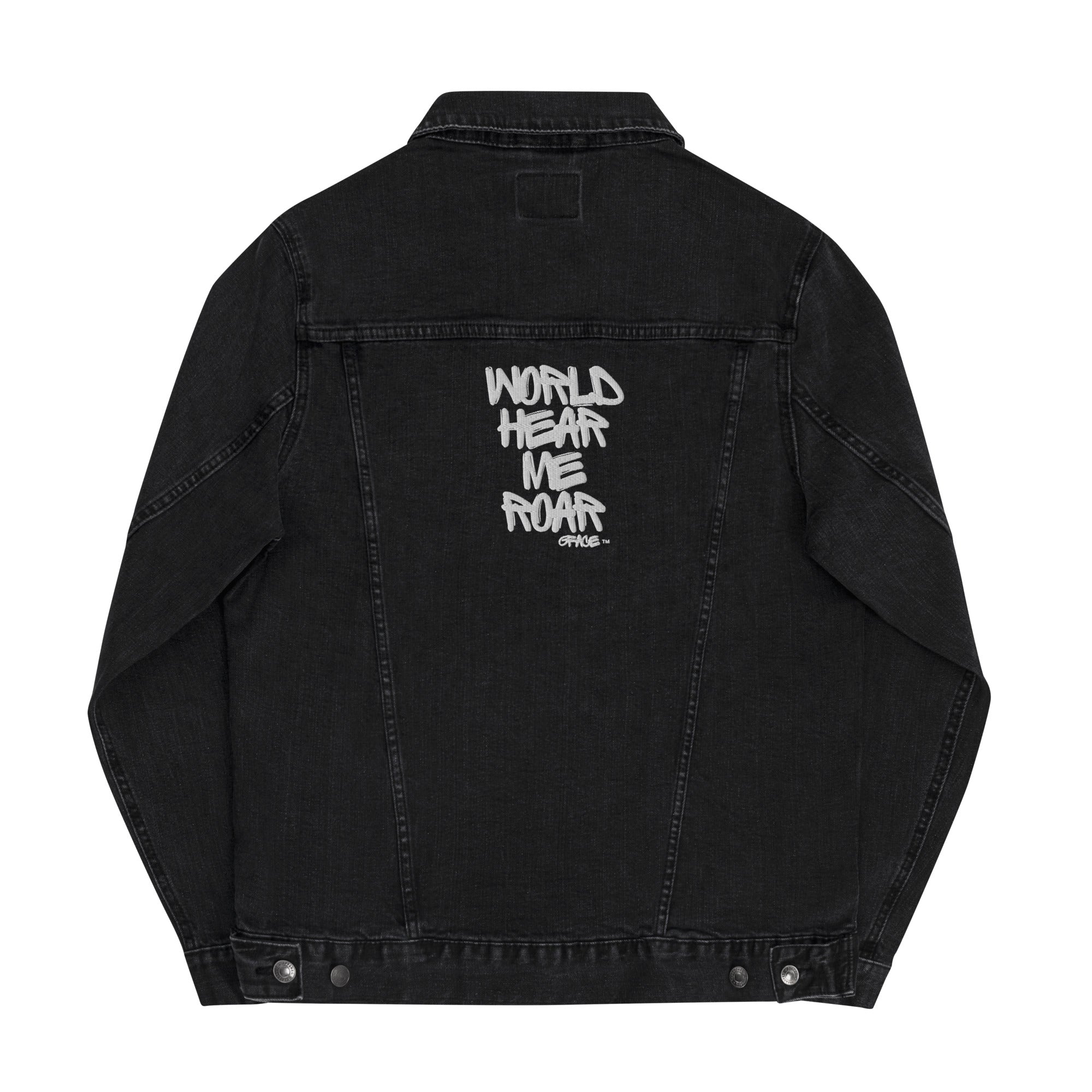 Unisex denim jacket White Gface World Hear Me Roar