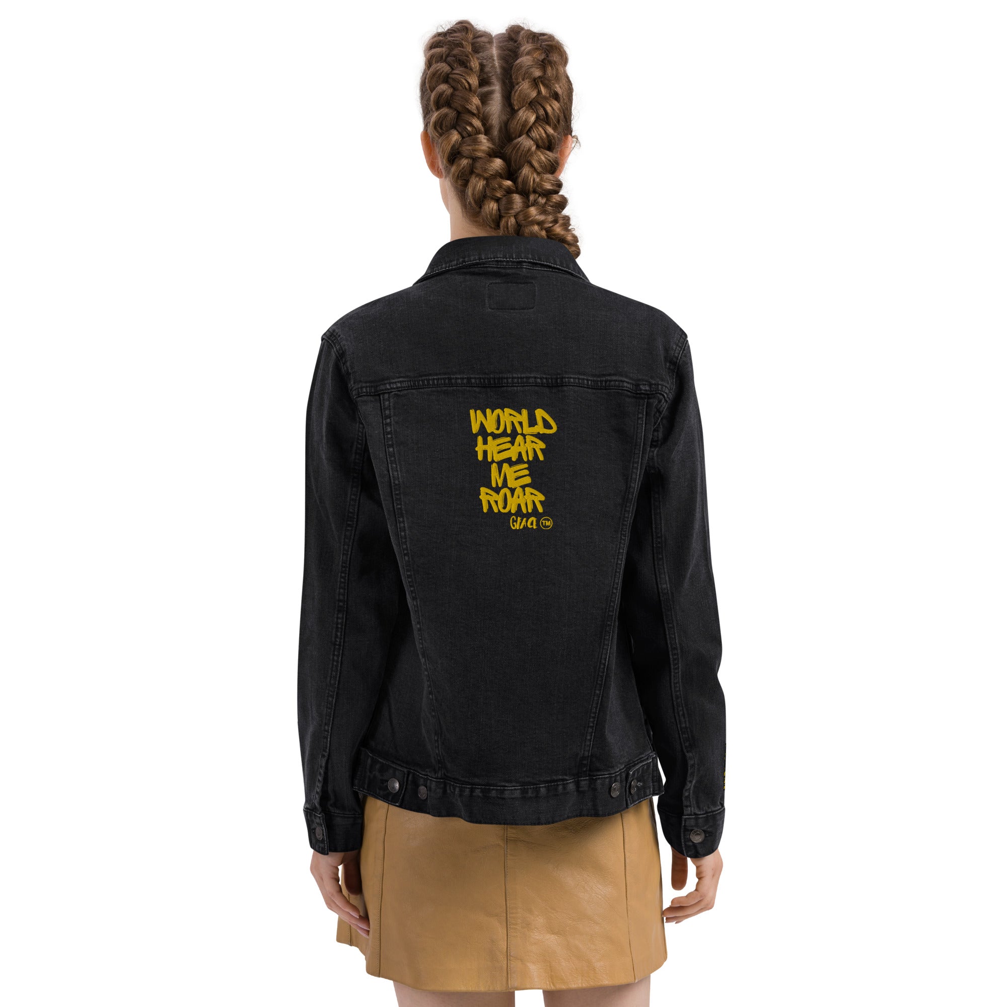 Gface Unisex denim jacket Gold Lion Logo