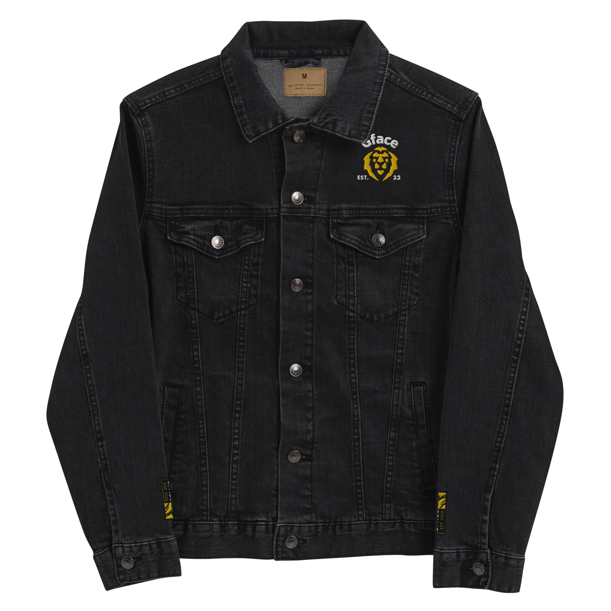 Gface Unisex denim jacket Gold Lion Logo