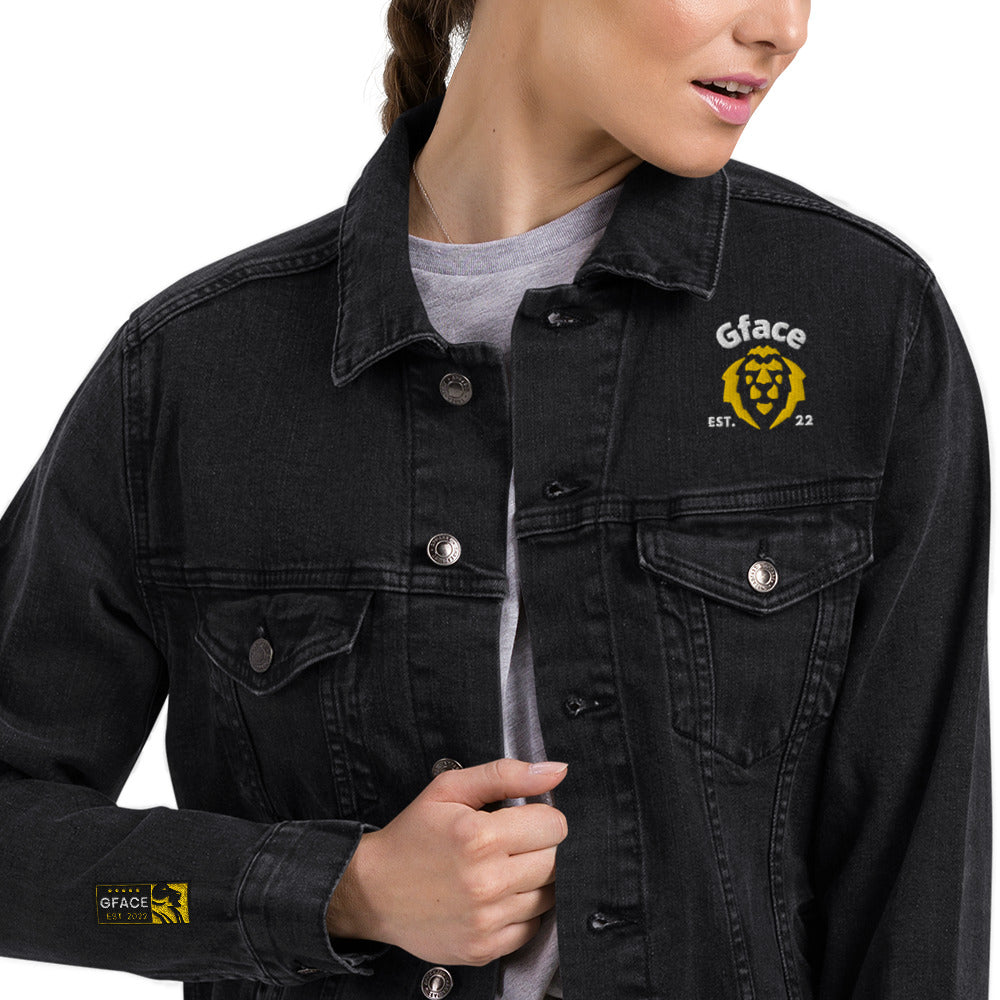 Gface Unisex denim jacket Gold Lion Logo