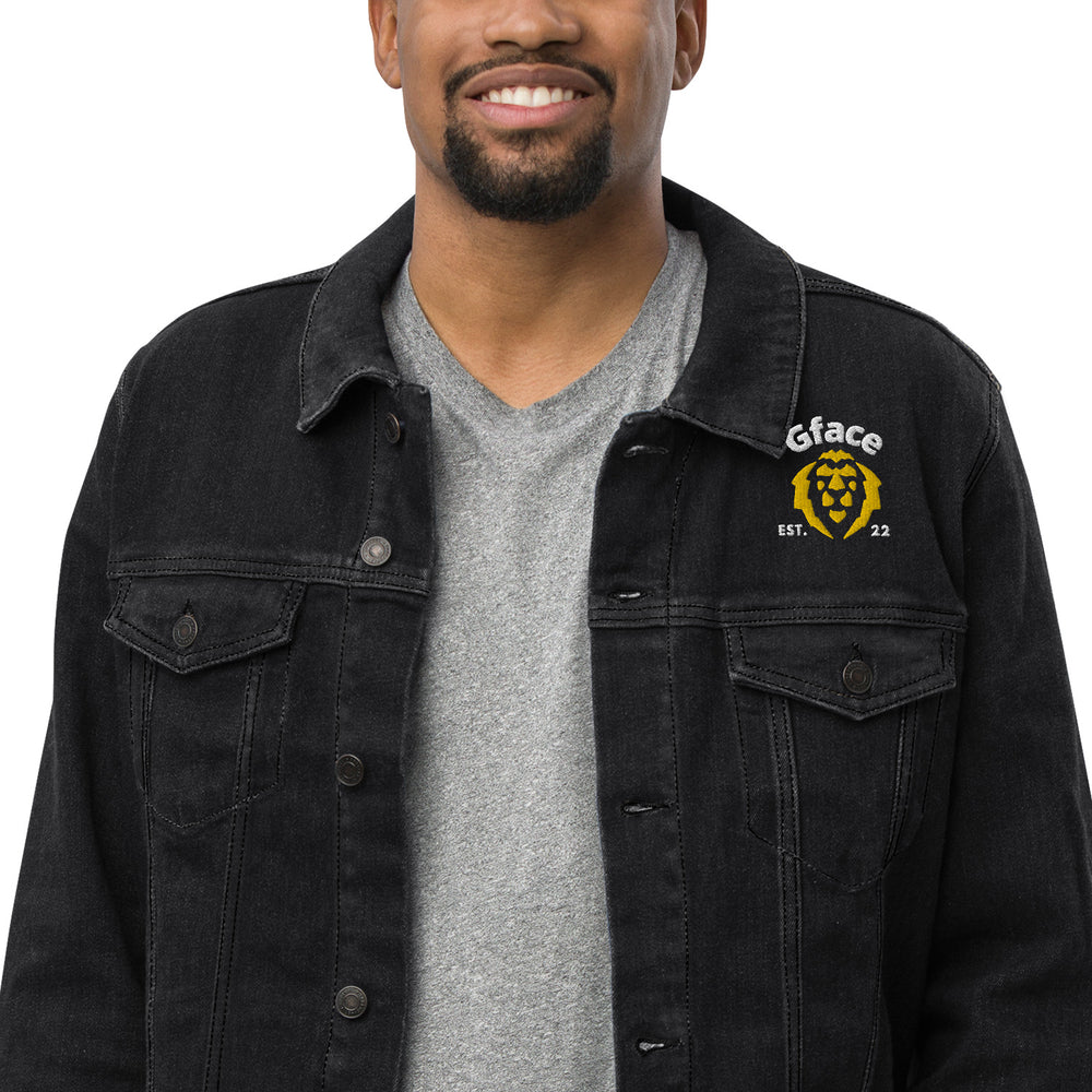 Gface Unisex denim jacket Gold Lion Logo