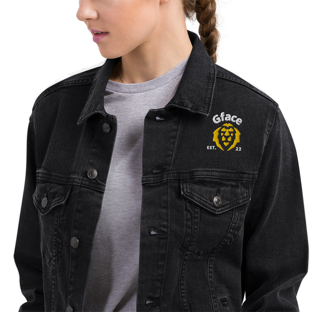 Gface Unisex denim jacket Gold Lion Logo