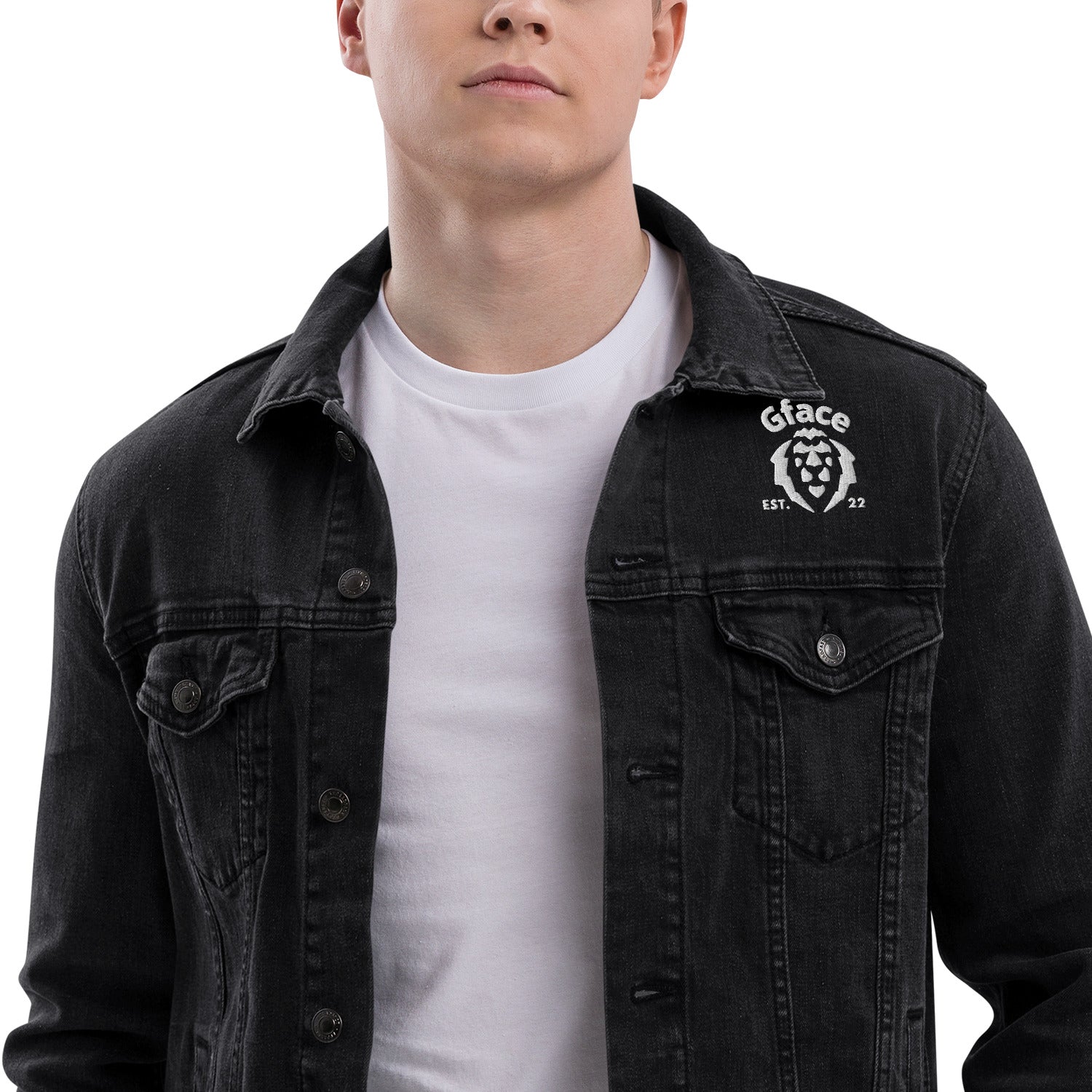 Gface Unisex denim jacket White Lion Logo