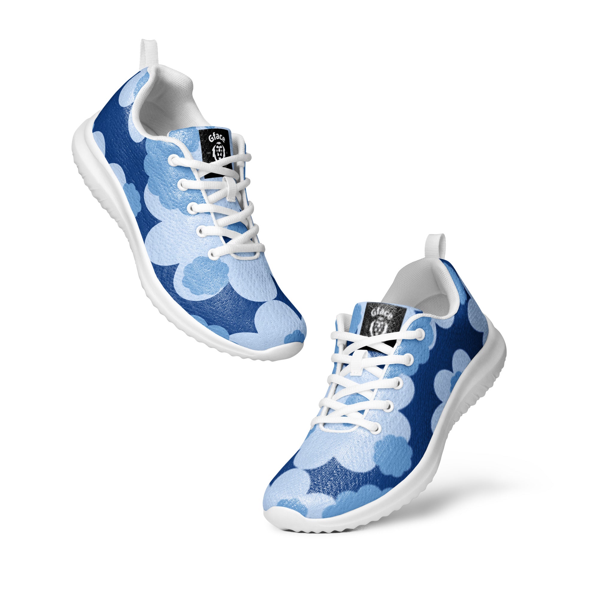 Women’s Blue Flower Abstract GFACE Athletic Sneakers